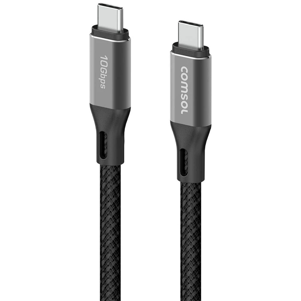 1 Comsol USB-C Cable 10Gbps 2m Black, 1 of 4