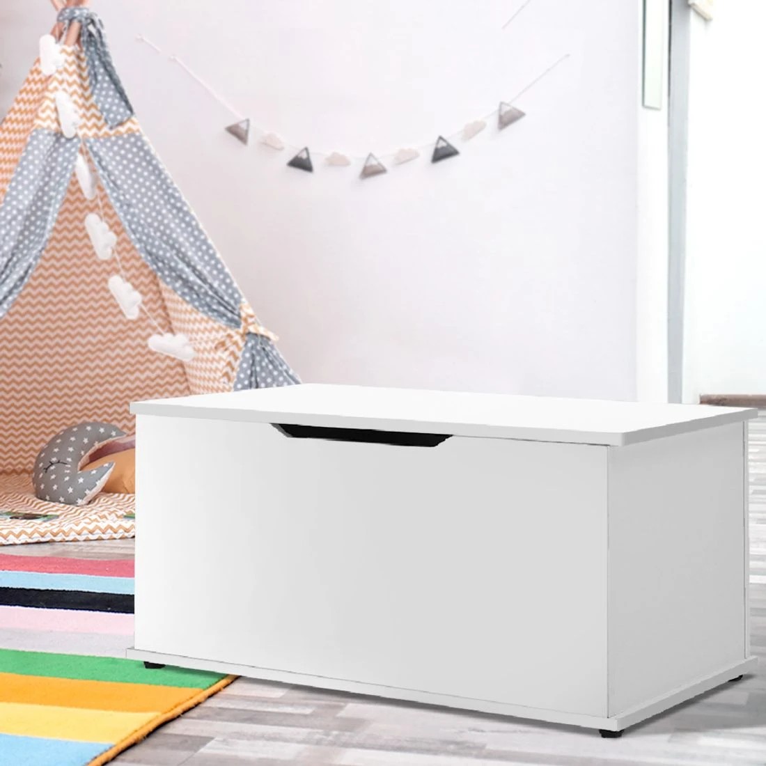 8 Keezi Kids Toy Box Chest Children Container Storage Clothes Organiser - White, 8 of 8