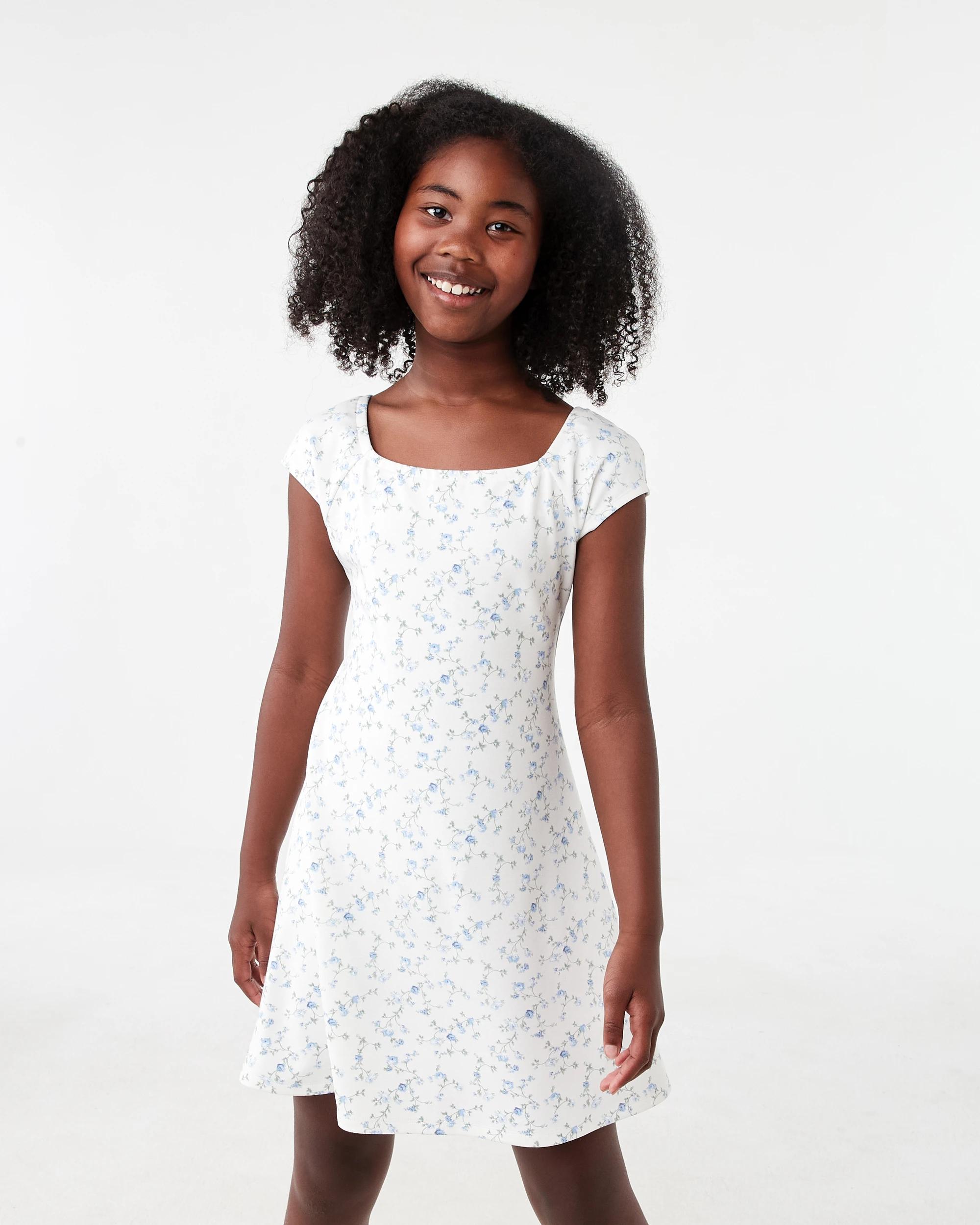 1 Ponte Dress Wht Roses, 1 of 7