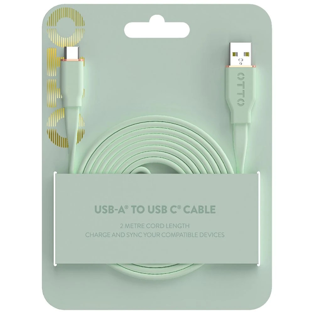 4 Otto 2m USB-A to USB-C Cable Mint, 4 of 6