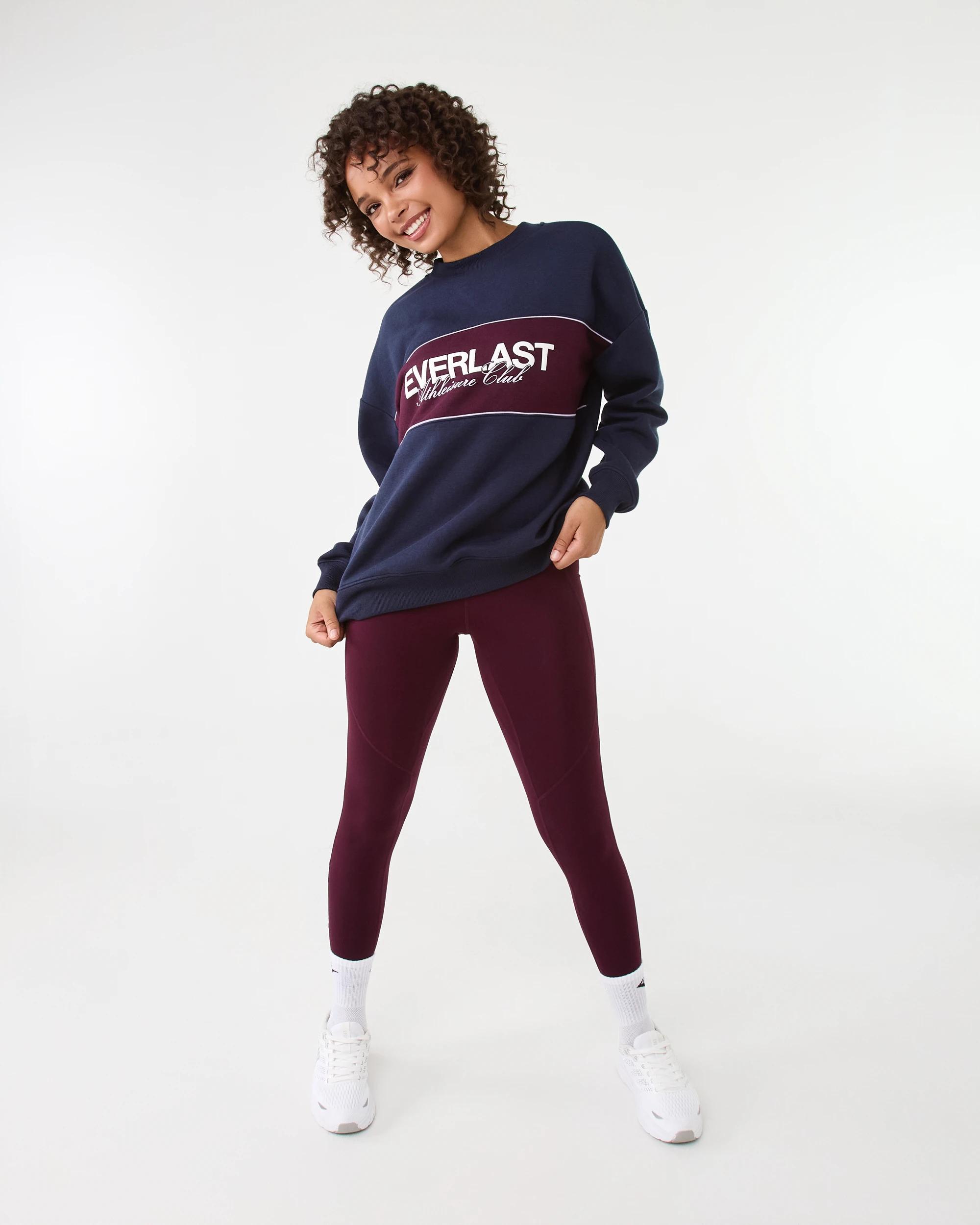 2 Everlast Womens Colourblock Sweatshirt Mood Indgo, 2 of 10