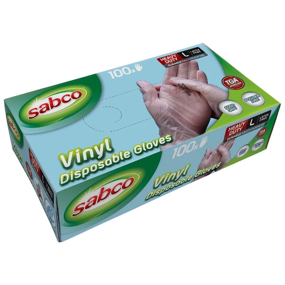 3 Sabco Vinyl Gloves Large 100 Pack, 3 of 4