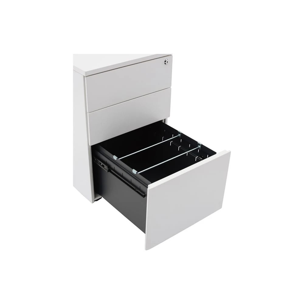 4 Stilford 3 Drawer Mobile Filing Pedestal AFRDI White Cabinets Pedestals, 4 of 4