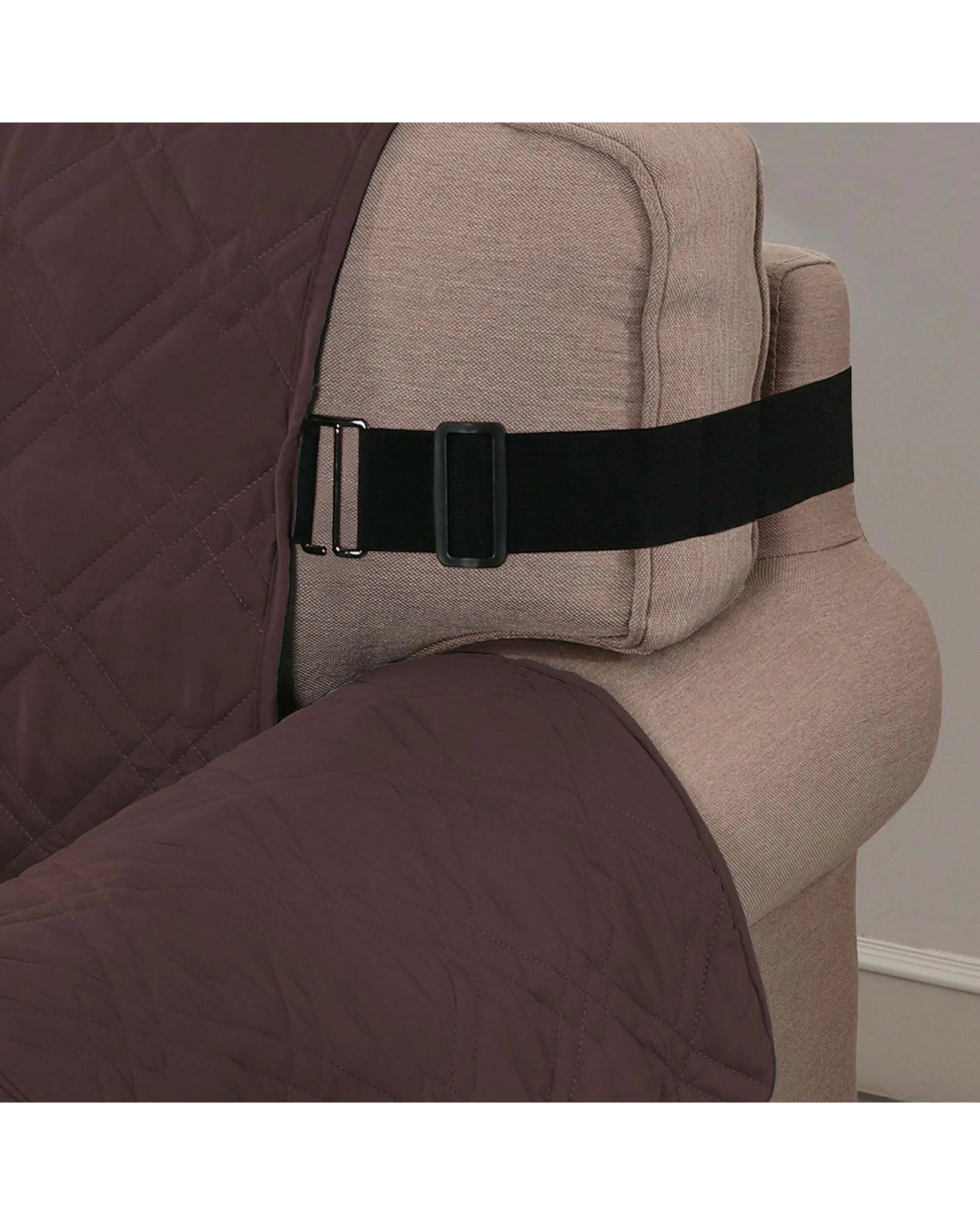 2 Smarcute 1 Seater Waterproof Armchair Covers Sofa Protector - Brown, 2 of 5