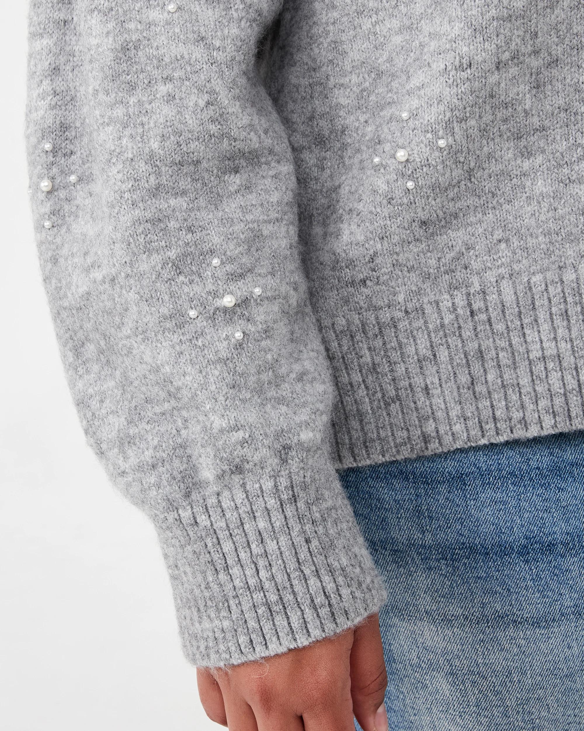 6 Curve Pearl Knit Jumper Grey Marle, 6 of 6
