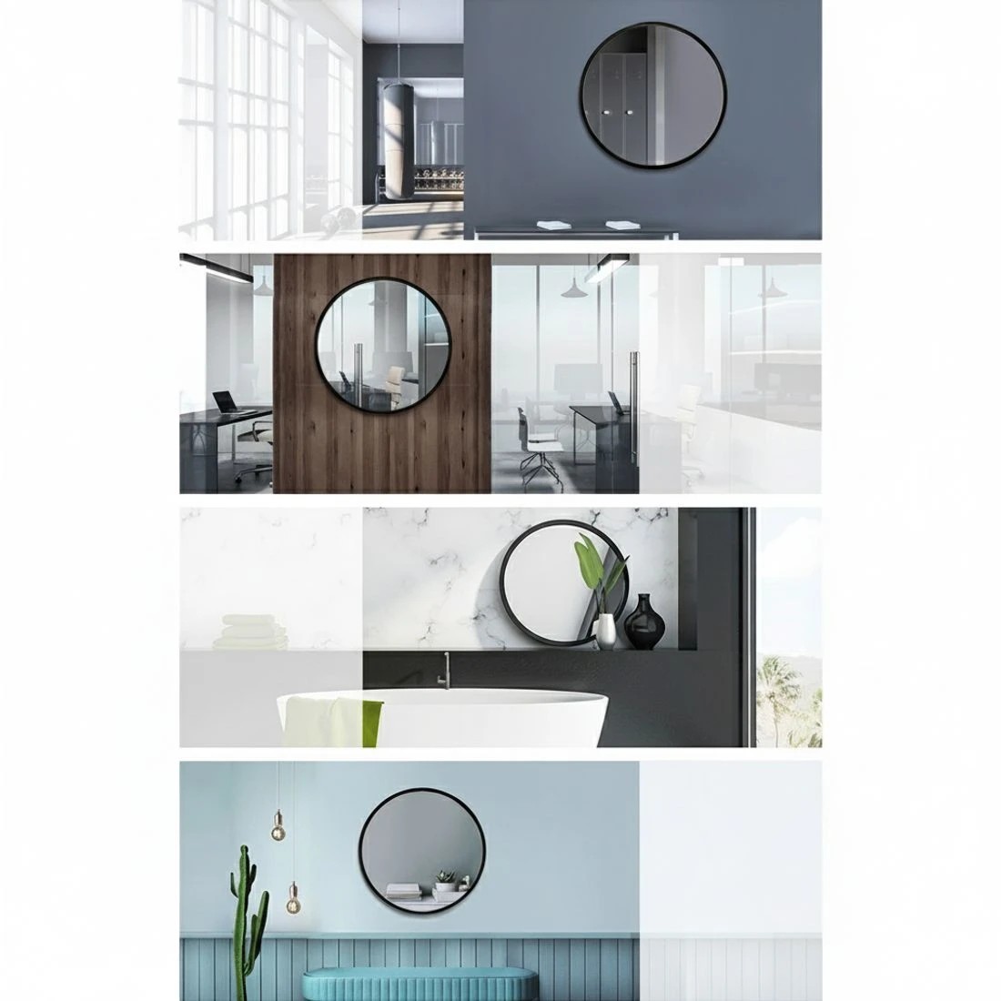 5 Embellir Wall Mirror Makeup 50cm Home Decor Framed Mirrors Bathroom Round - Multi, 5 of 6