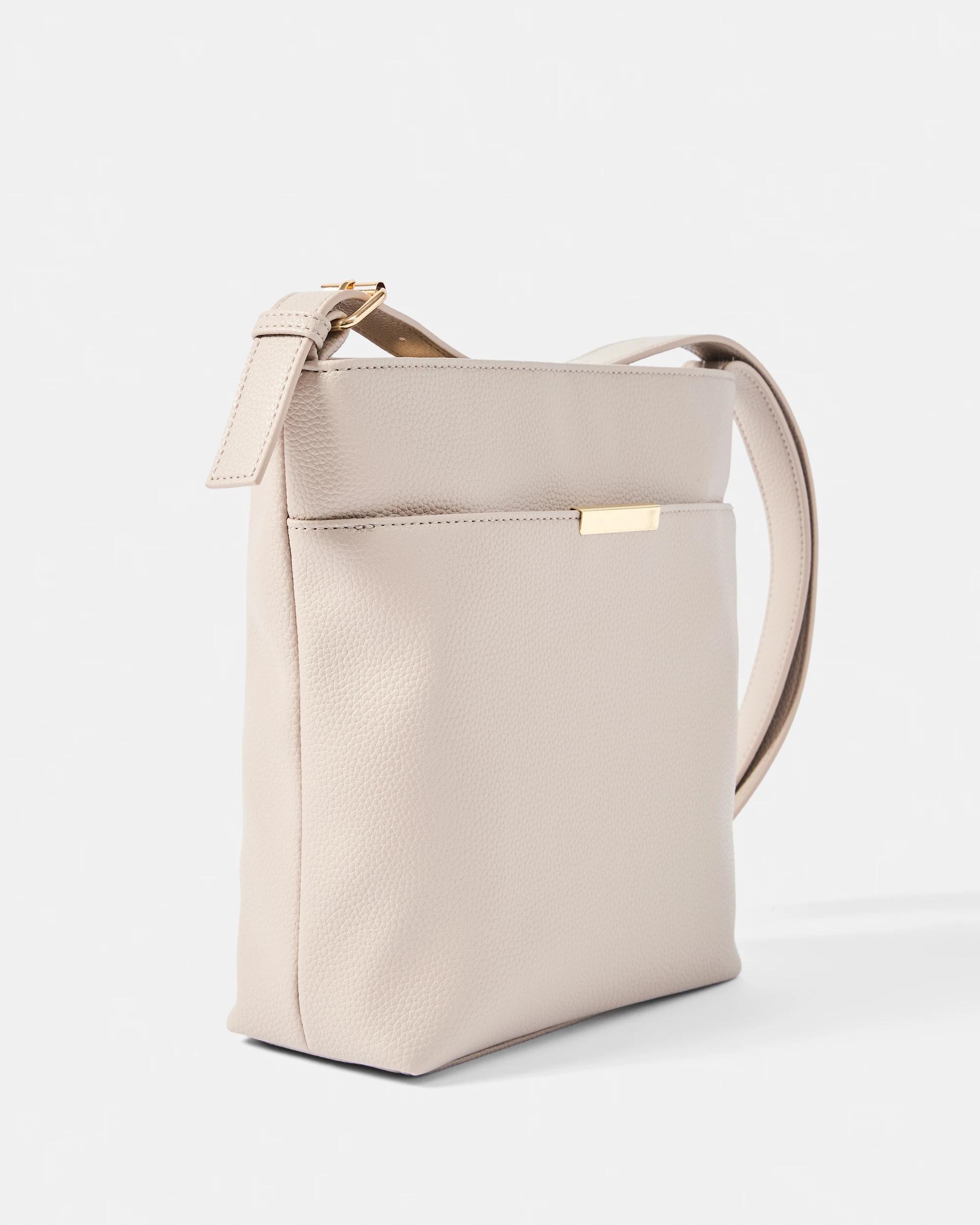 2 Messenger Crossbody Bag Ash Taupe, 2 of 5