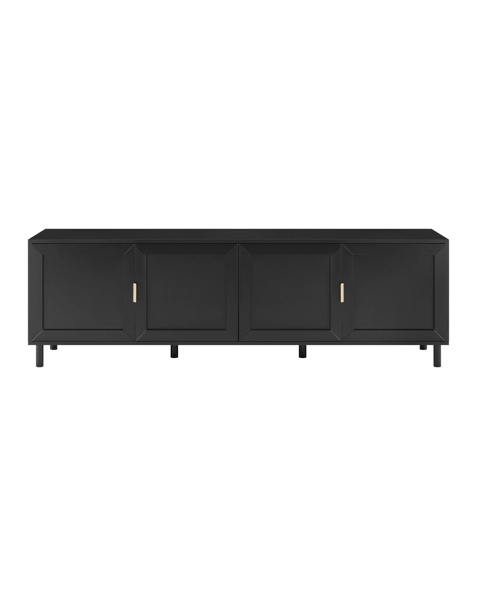 4 Kodu Lowline TV Entertainment Unit 4 Doors - Black, 4 of 9