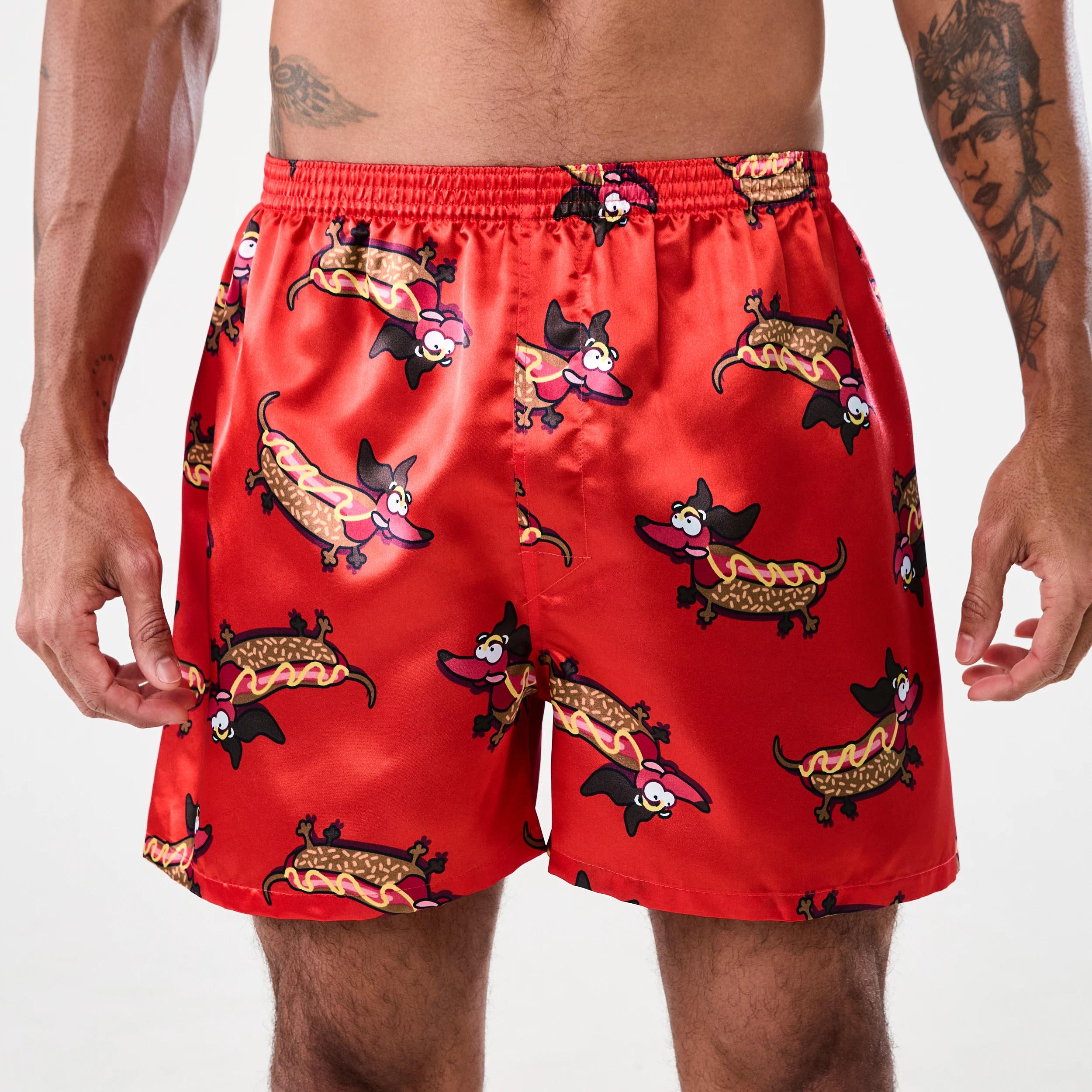 2 2 Pack Satin Boxers HOT DOGGIE, 2 of 6