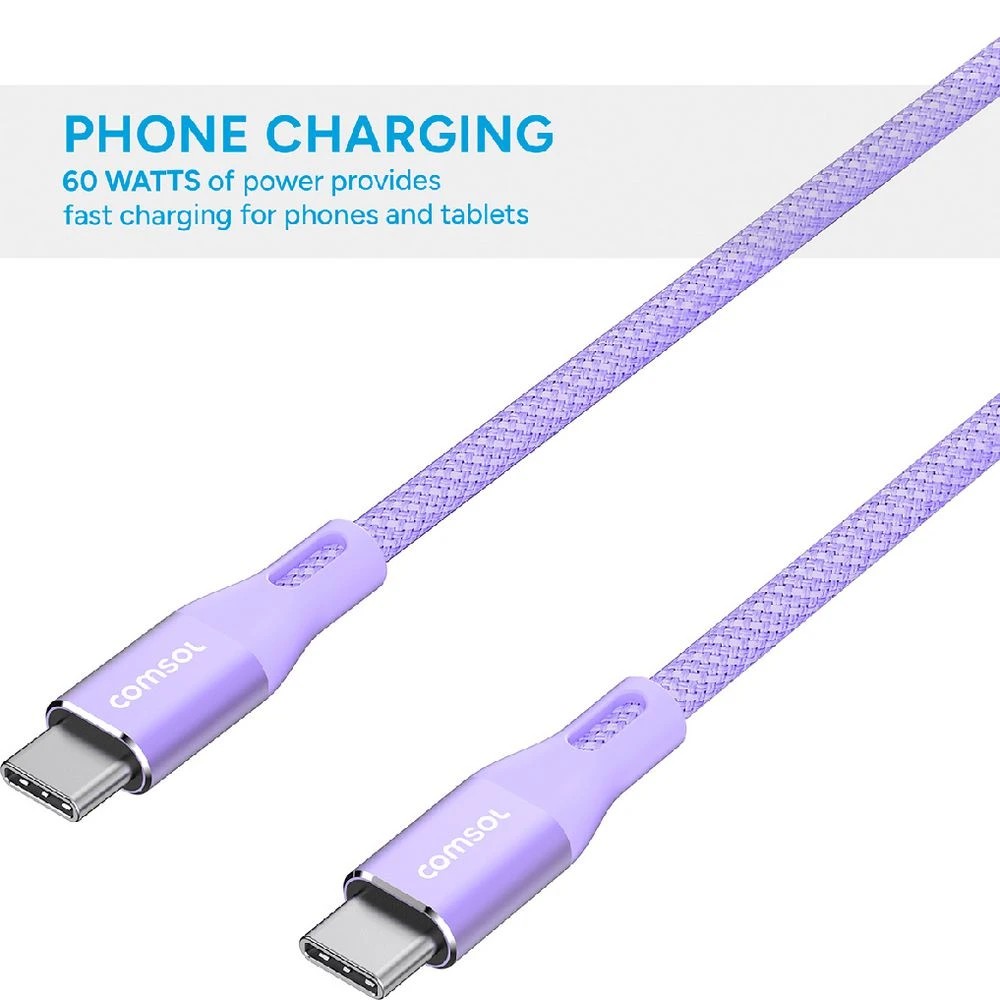 4 Comsol USB-C Cable 1.2m Purple, 4 of 4