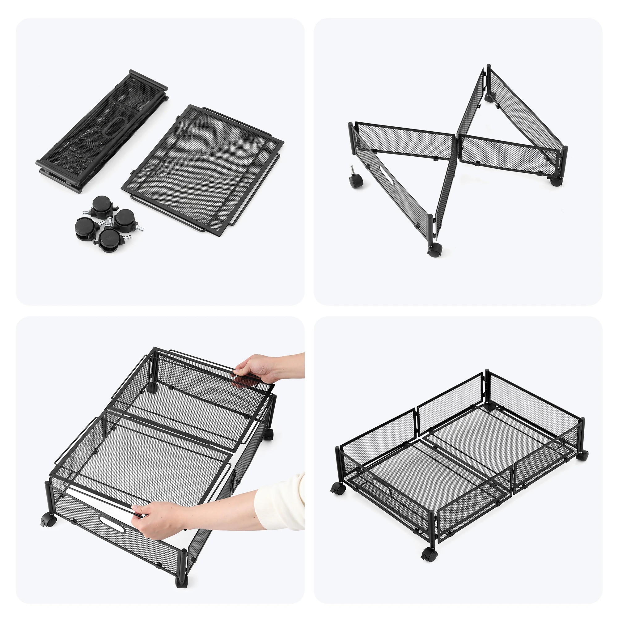 7 Artiss 2X Under Bed Storage Boxes Containers - Black, 7 of 8