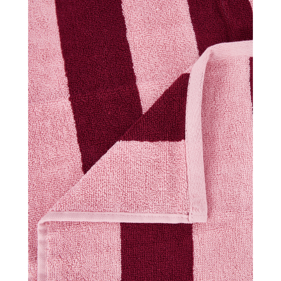 2 Stripe Cotton Hand Towel - Berry, 2 of 5