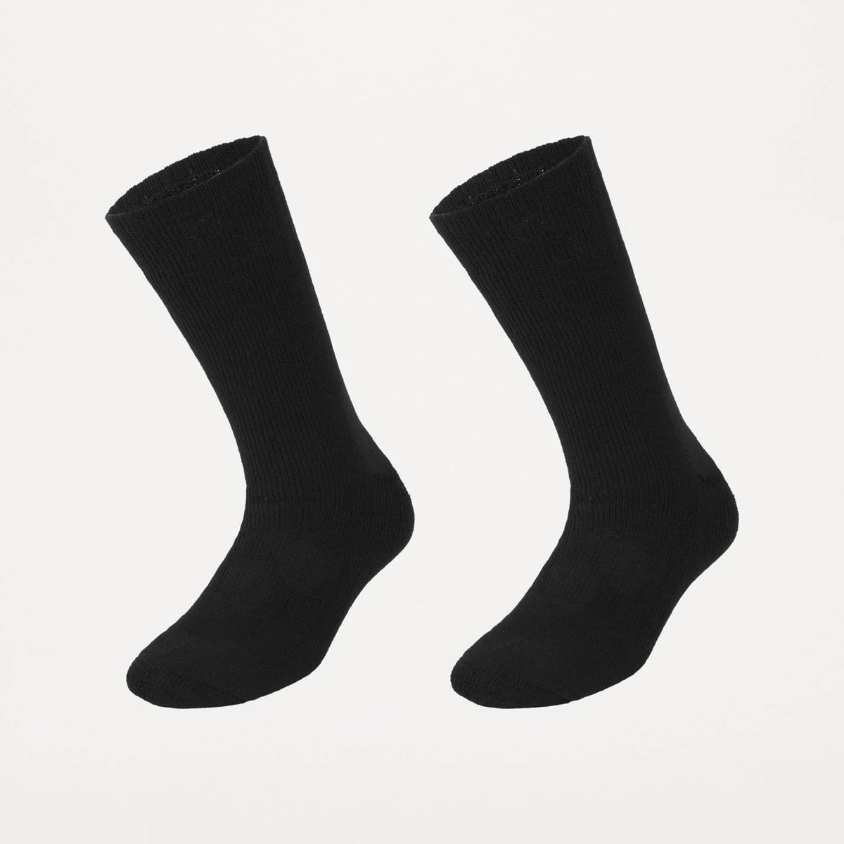 1 2 Pack Wool Blend Crew Socks BLACK WOOL SOCK, 1 of 3