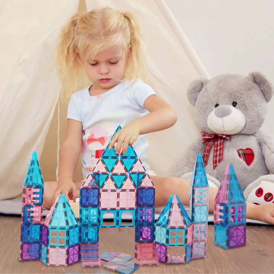 7 Bopeep Magnetic Tiles Blocks 120 Piece, 7 of 7