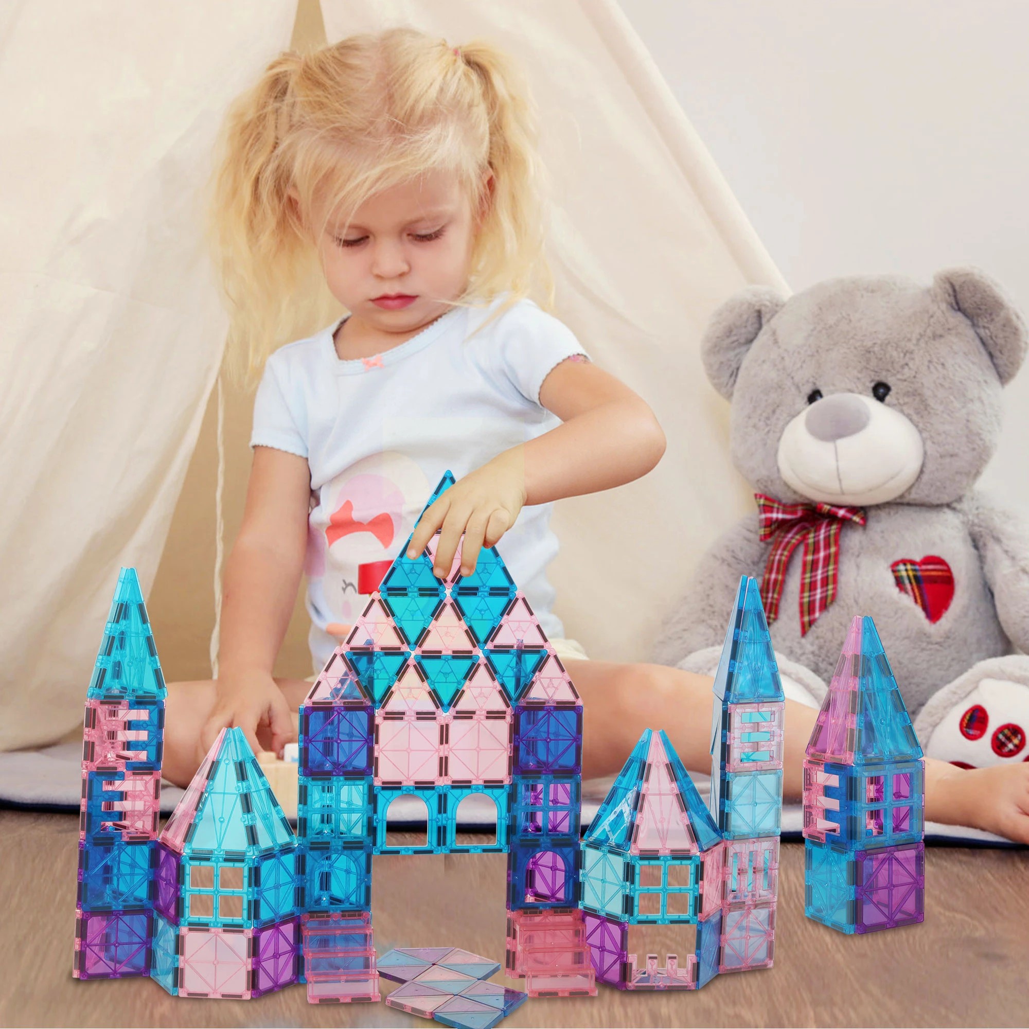 7 Bopeep Magnetic Tiles Blocks 120 Piece, 7 of 7