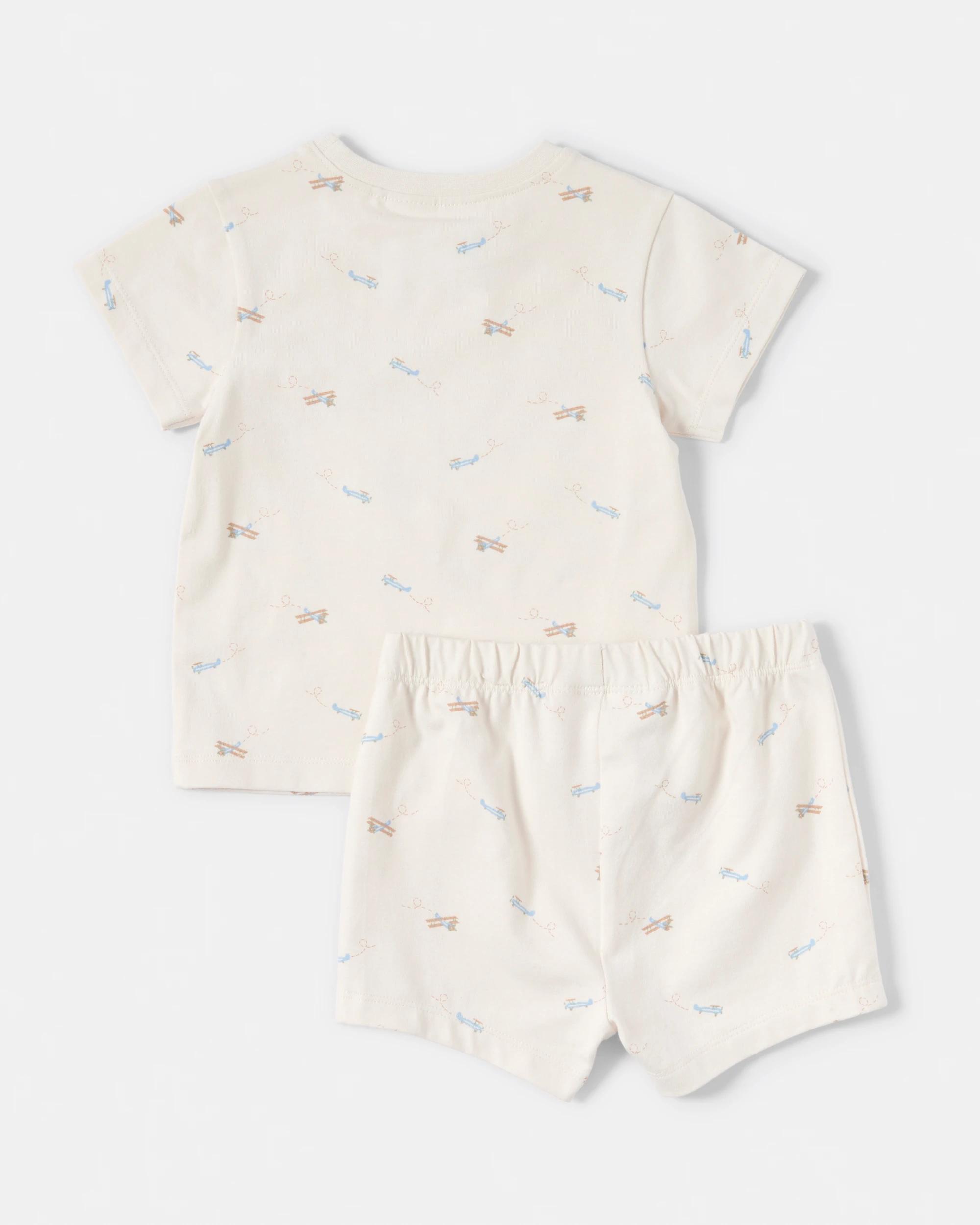 2 Short Sleeve Pyjama Set Tiny Plane, 2 of 5