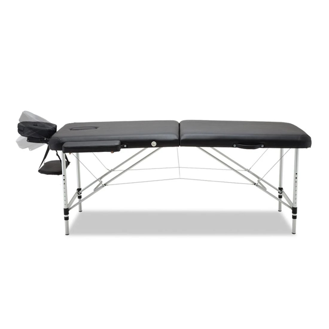 3 Zenses Massage Table 55cm Portable 2 Fold Aluminium Beauty Bed - Black, 3 of 6