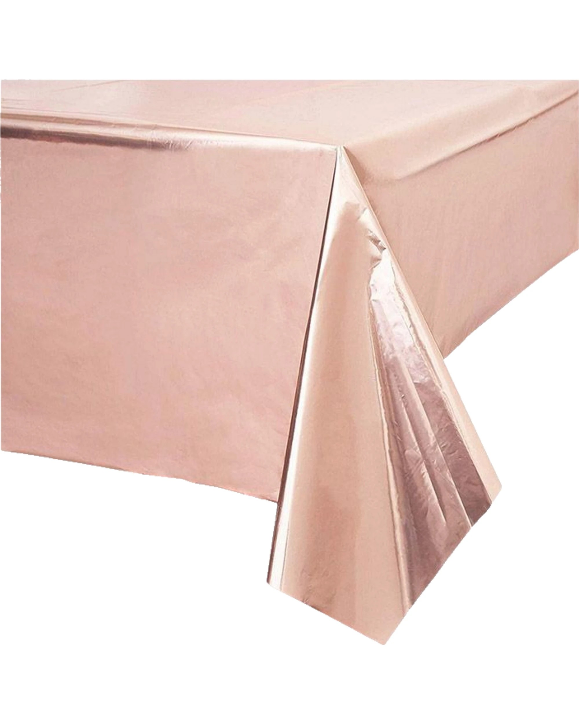 1 Partyrama Metallic Rose Gold Foil Rectangular Plastic Tablecloth - Rose Gold, 1 of 1
