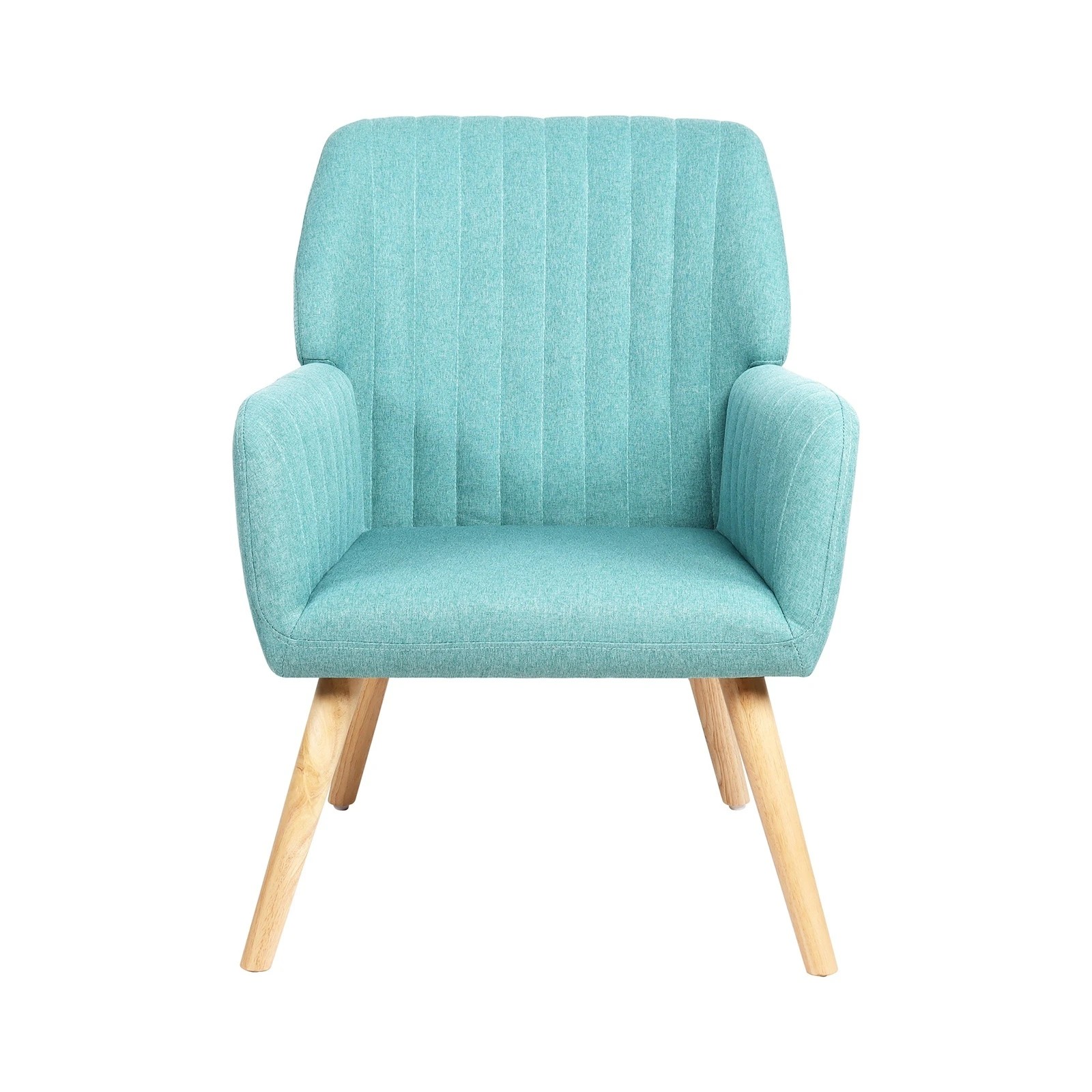 7 Oikiture 2x Armchair Lounge Sofa Chair Fabric Accent Chairs Couches - Blue, 7 of 10
