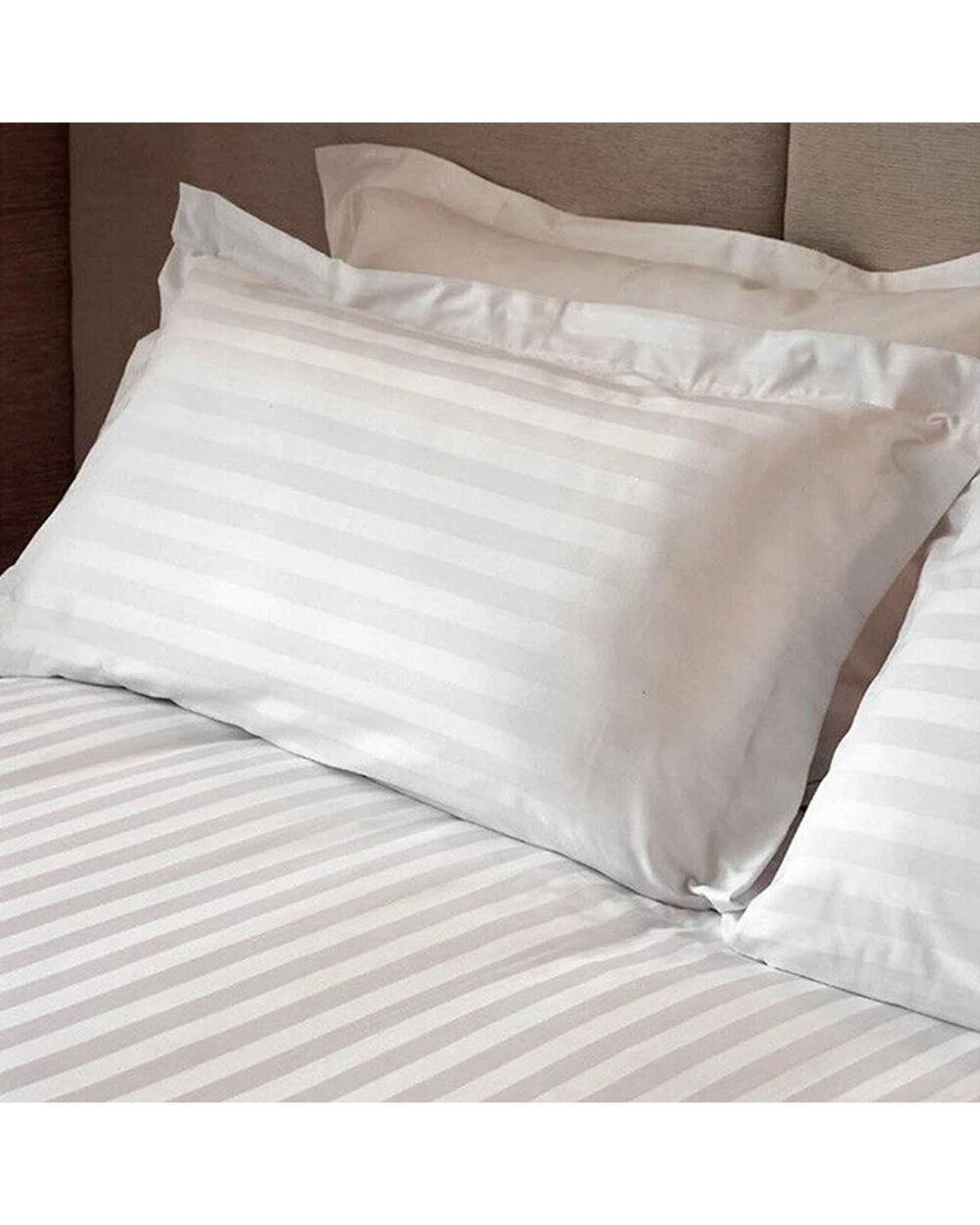 1 Jason Commercial Satin Stripe Flat Sheet 300x330cm - Super King Bed - White, 1 of 1