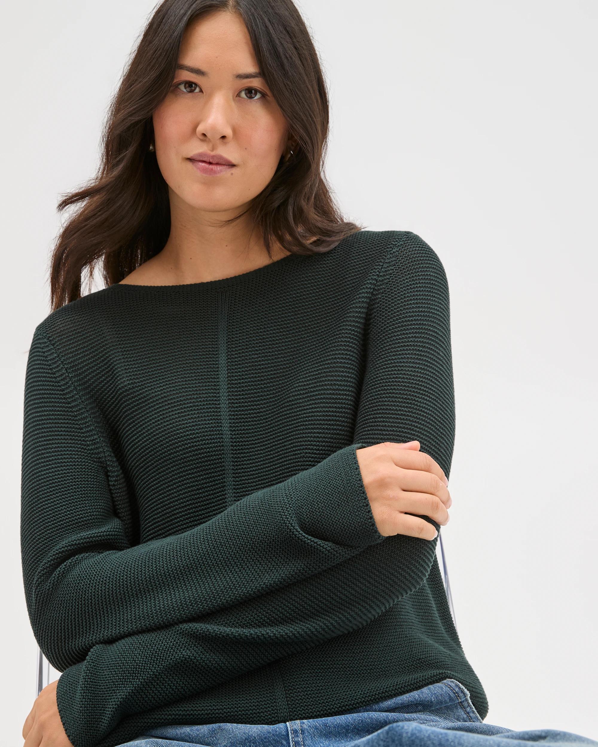 6 Target Woman Australian Cotton Blend Ottoman Twist Jumper MIDNIGHT JADE, 6 of 6