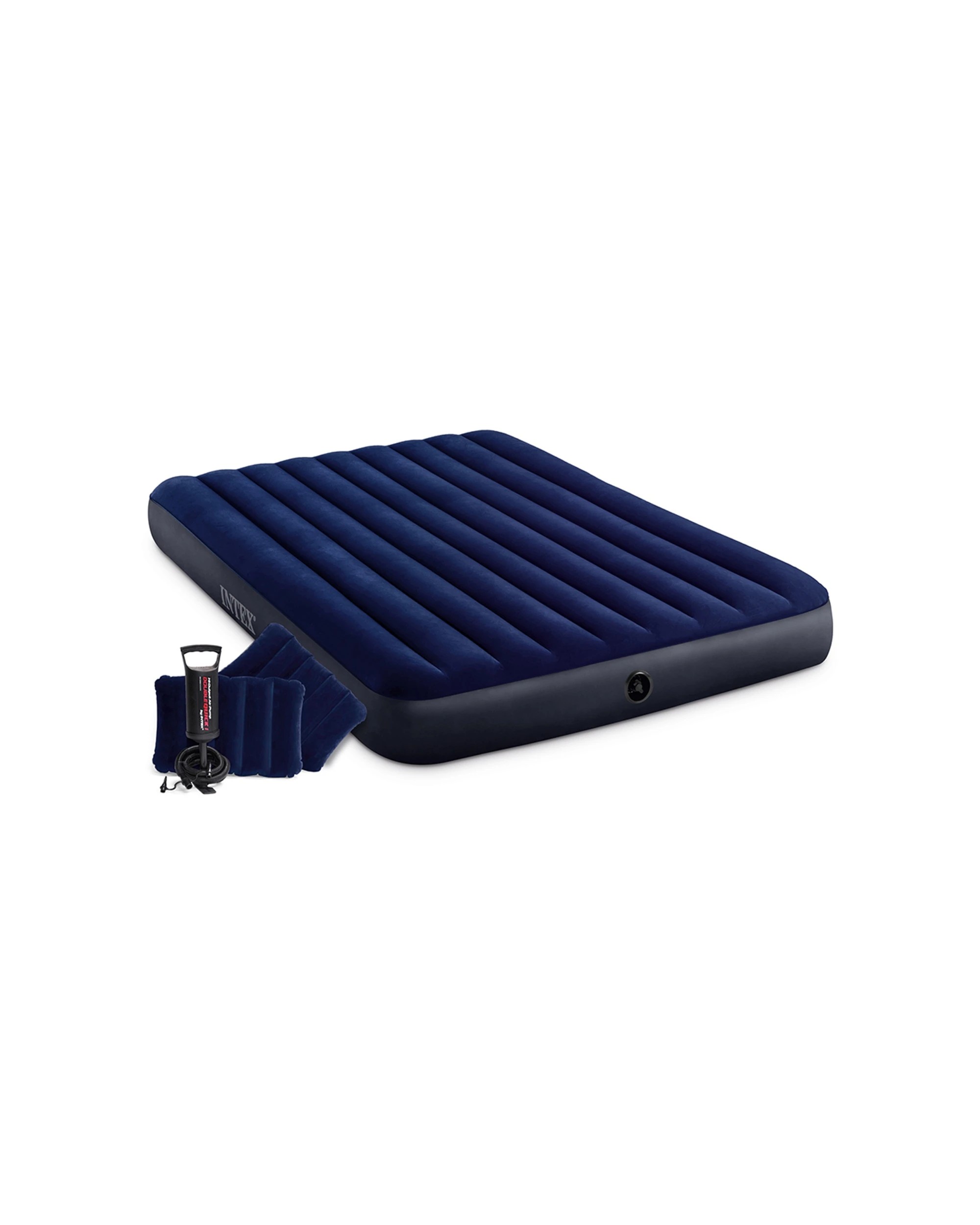 3 Intex Classic Downy Airbed Fiber-Tech 2 Pillows Double-Quick Pump - Queen Bed - Blue, 3 of 3