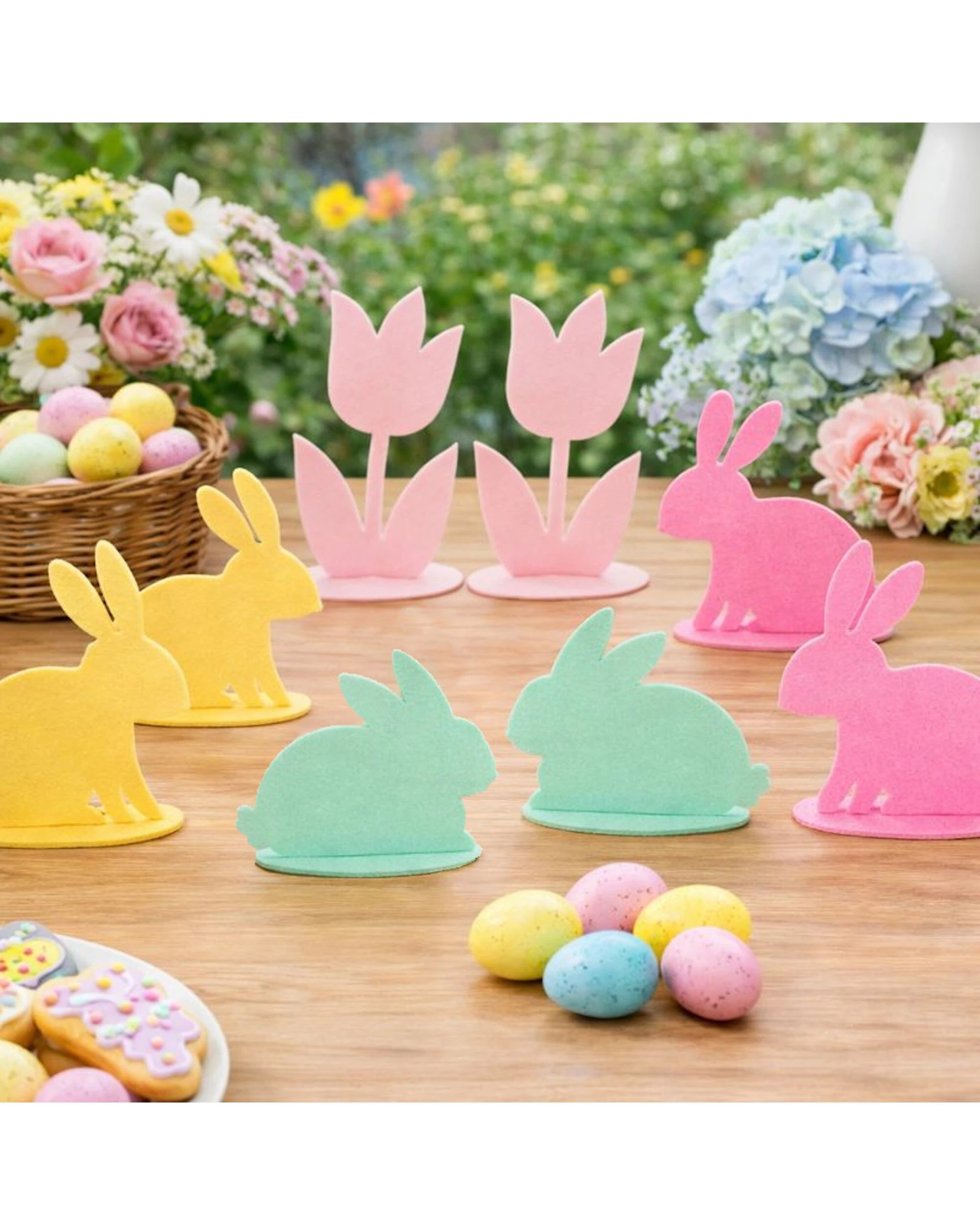 1 Unique Colourful Bunny Rabbit Table Centrepieces Pack of 8 - Assorted, 1 of 2