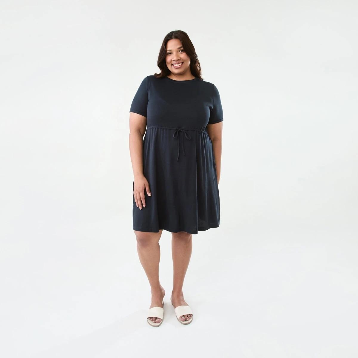 7 Curve Short Sleeve Tie Front T-shirt Mini Dress Sky Cptn, 7 of 7