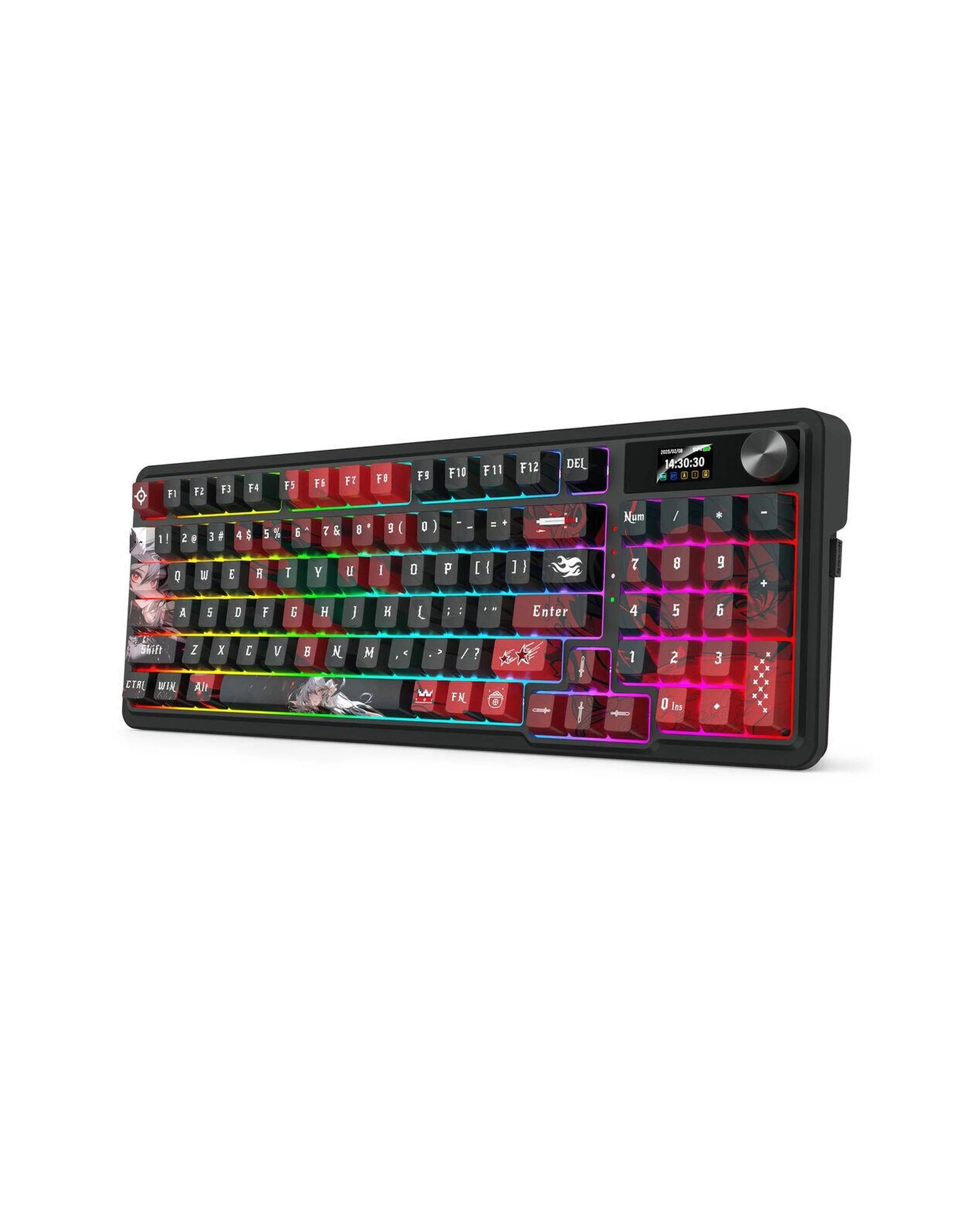 9 Redragon K719WGB1 Pro Artemis Pro LCD Gasket Wireless Mechanical Keyboard - Black, 9 of 10