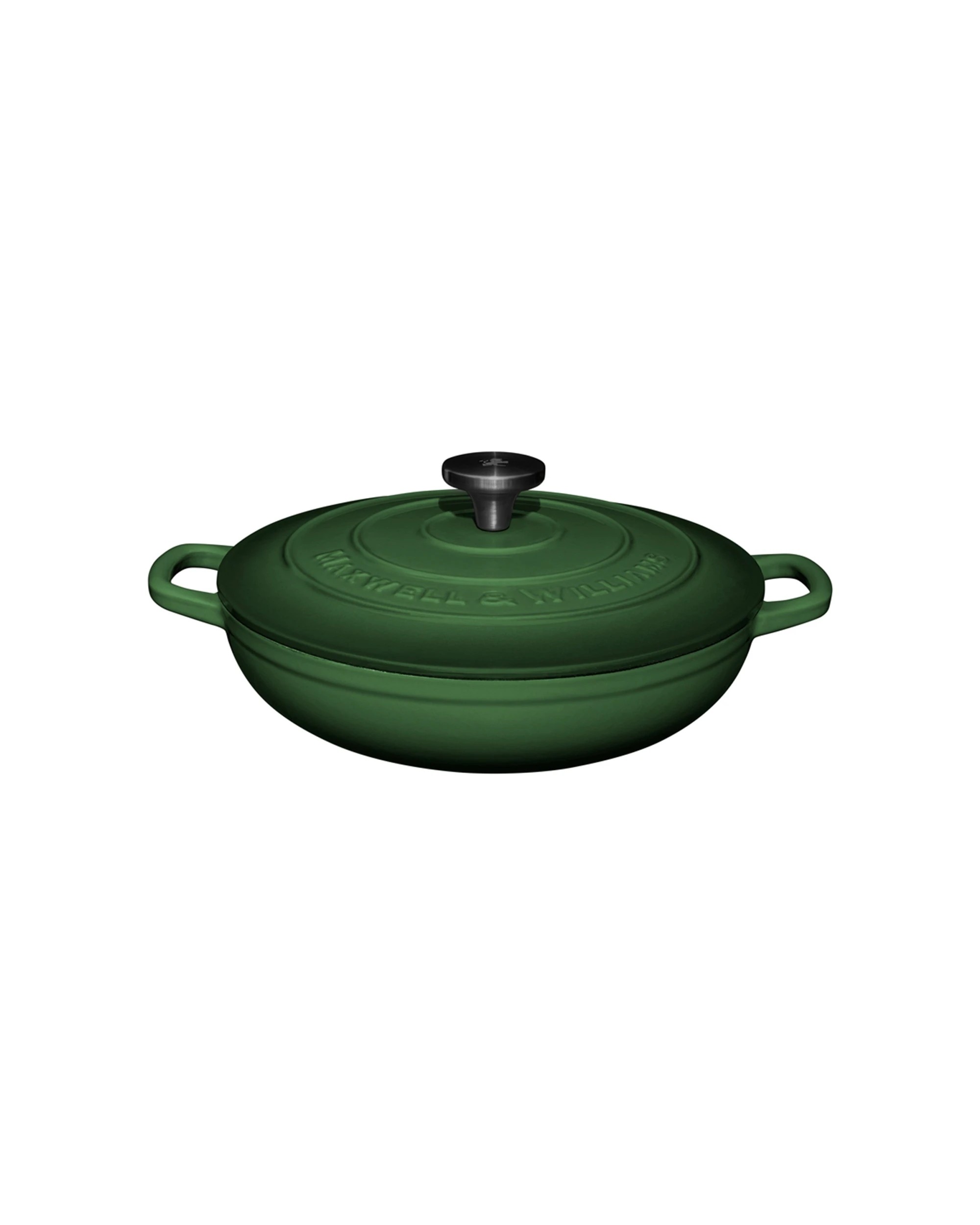 1 Maxwell & Williams Cast Iron Braiser 27cm 3.3l Braiser Pan - Durable Cookware
 - Green, 1 of 4