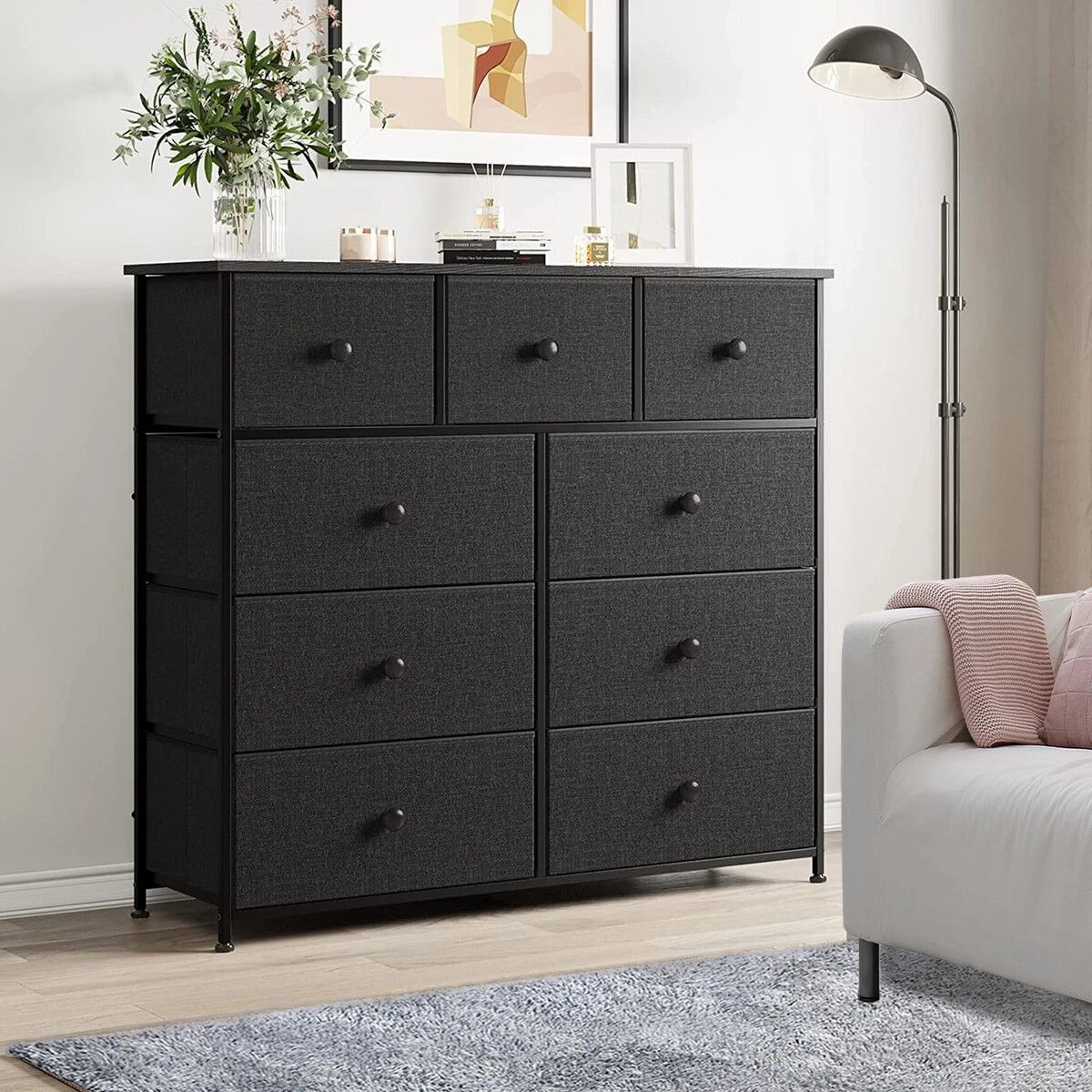 4 Ausway Wide Chest of 9 Drawers Tall Dresser Tallboy Closet Organizer Storage, 4 of 8