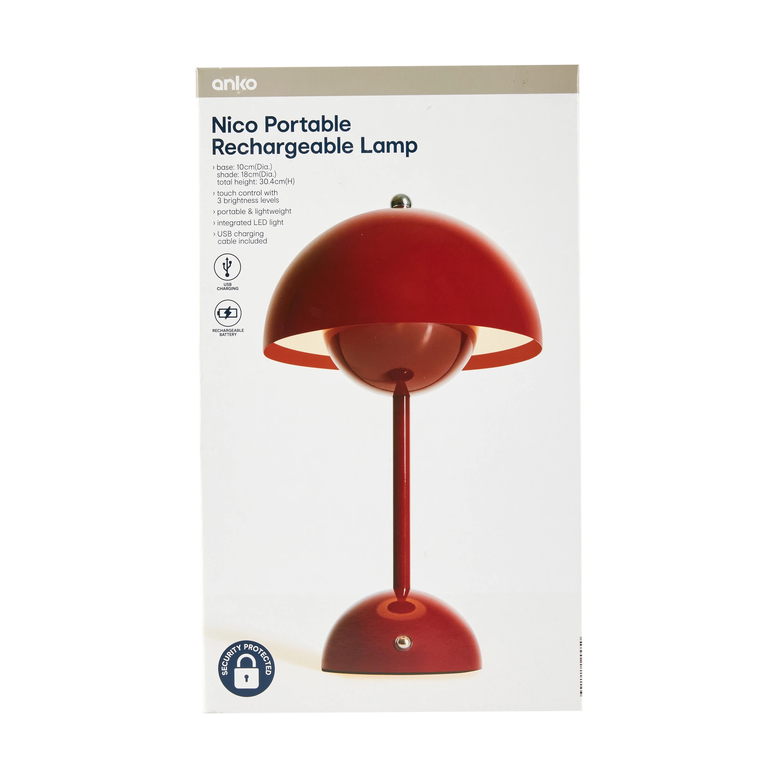 7 Nico Portable Rechargeable Lamp - Red, 7 of 7