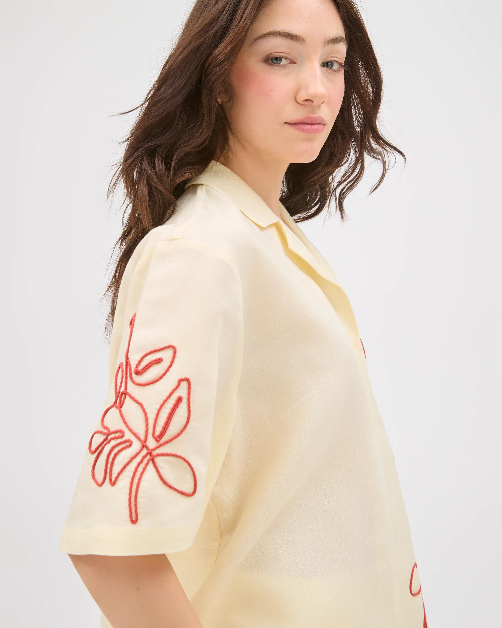 Lily Loves European Linen Blend Embellished Shirt - Kmart