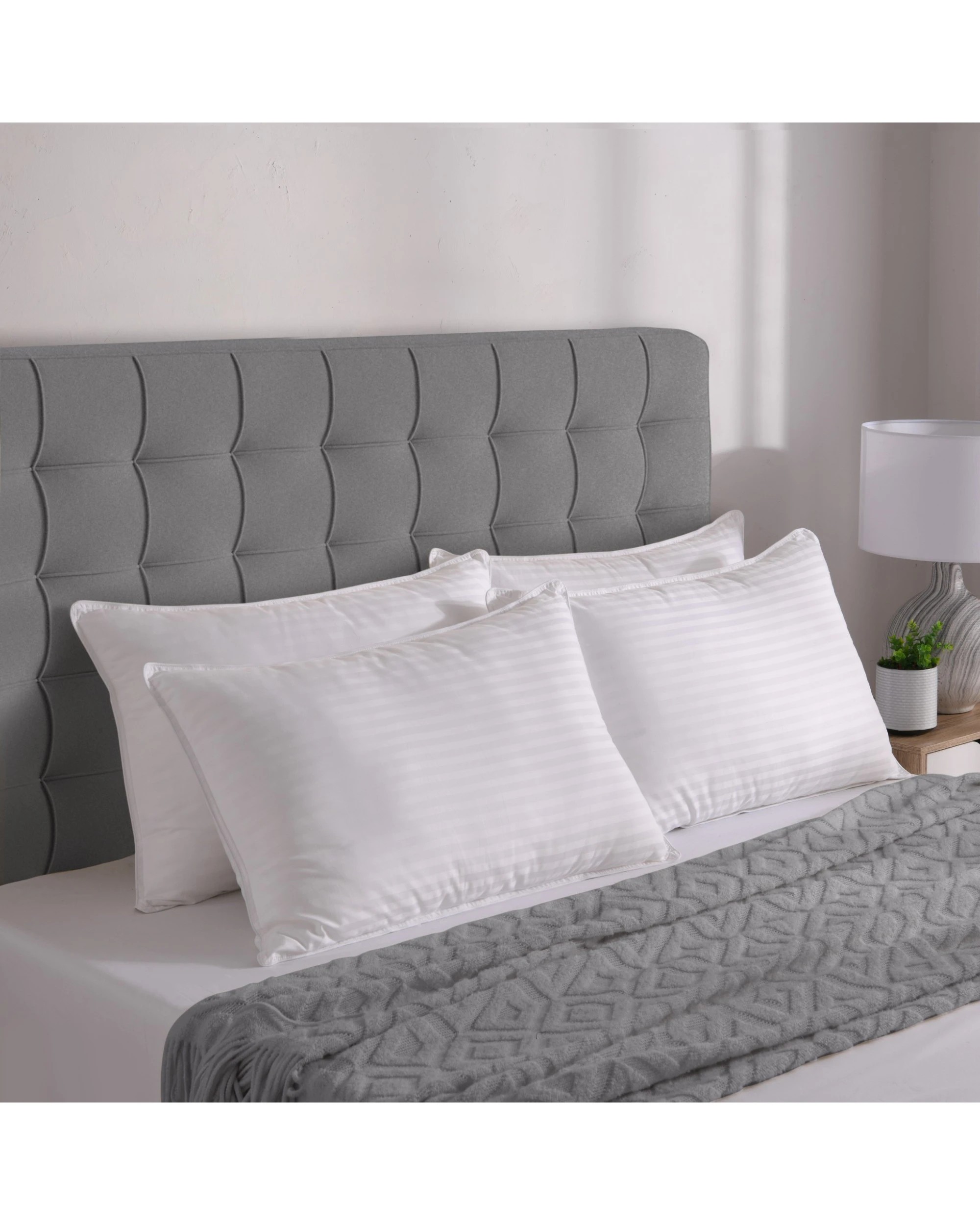 2 Dreamaker Hotel Collection Cotton Sateen Cover Microfibre Standard Pillow Four Pack - White, 2 of 6