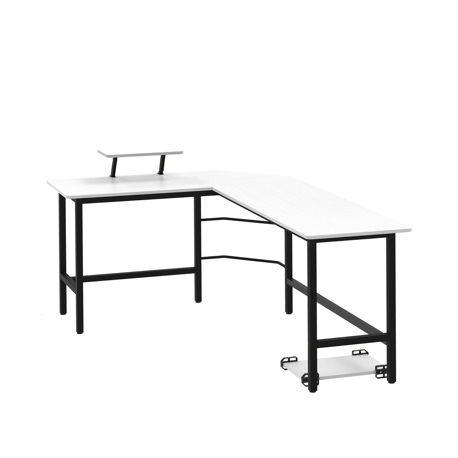 1 Advwin L Shaped Corner Desk With Laptop Stand Workstation, 1 of 8