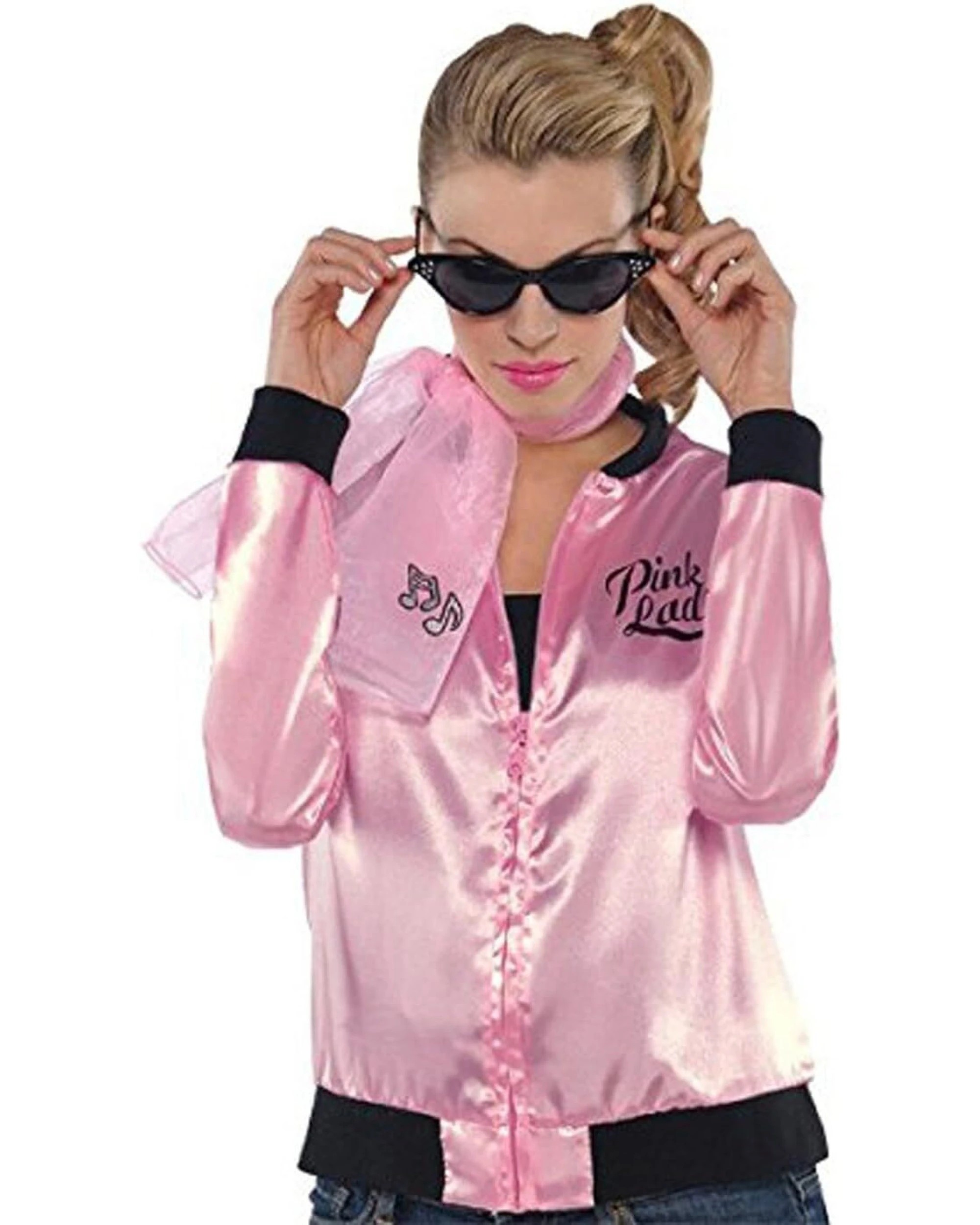 1 Grease 3x Pink Ladies Party Costume Jacket Sandy Rizzo 50s Satin Shirt - One Size, 1 of 1
