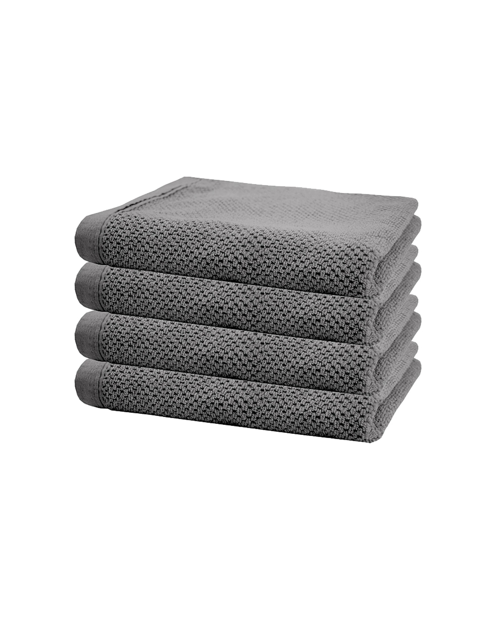 1 Bambury 4pk Angove Hand Towel 40x70cm Cotton Woven Hand Towels
 - Grey, 1 of 3