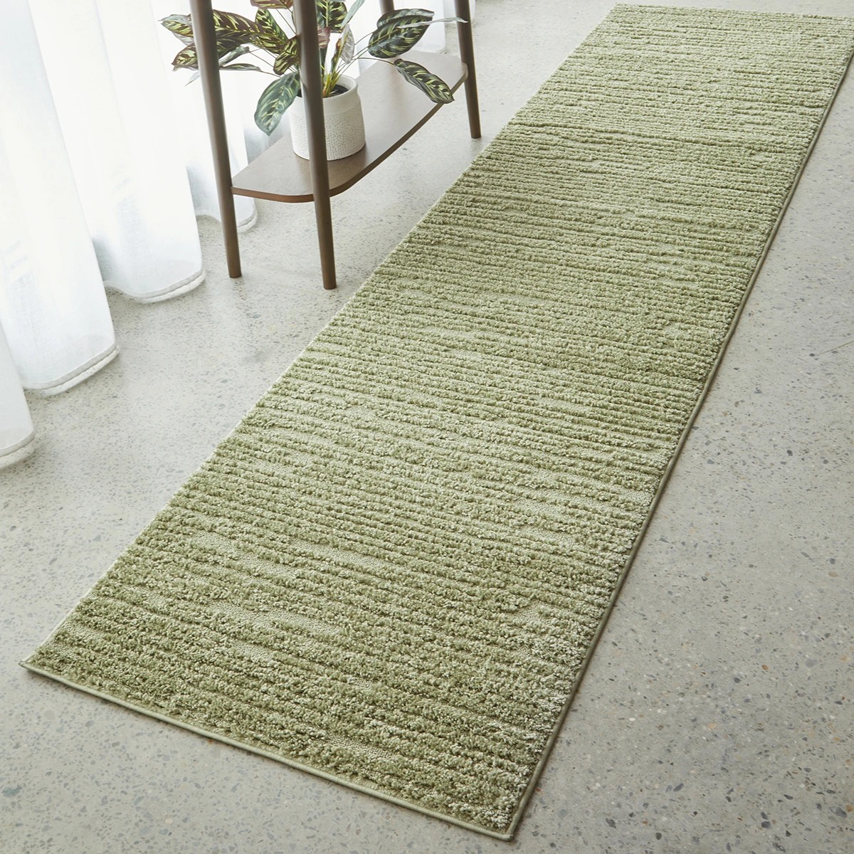 1 Common Ground Rugs Starlet Suri 300x80cm - Medium Runner Power Loomed Rug - Green, 1 of 7