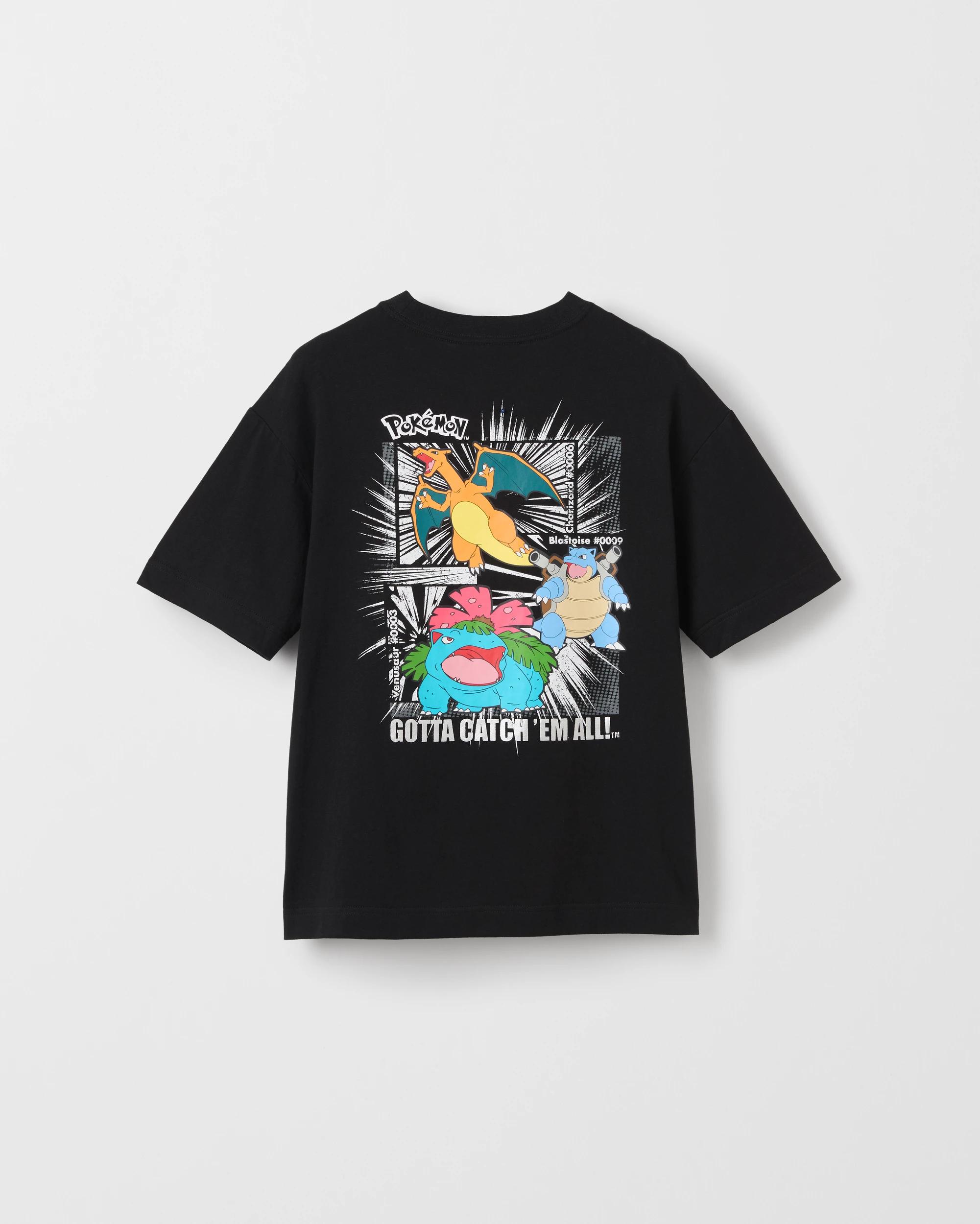7 Pokemon Australian Cotton Oversized T-Shirt BLACK, 7 of 7