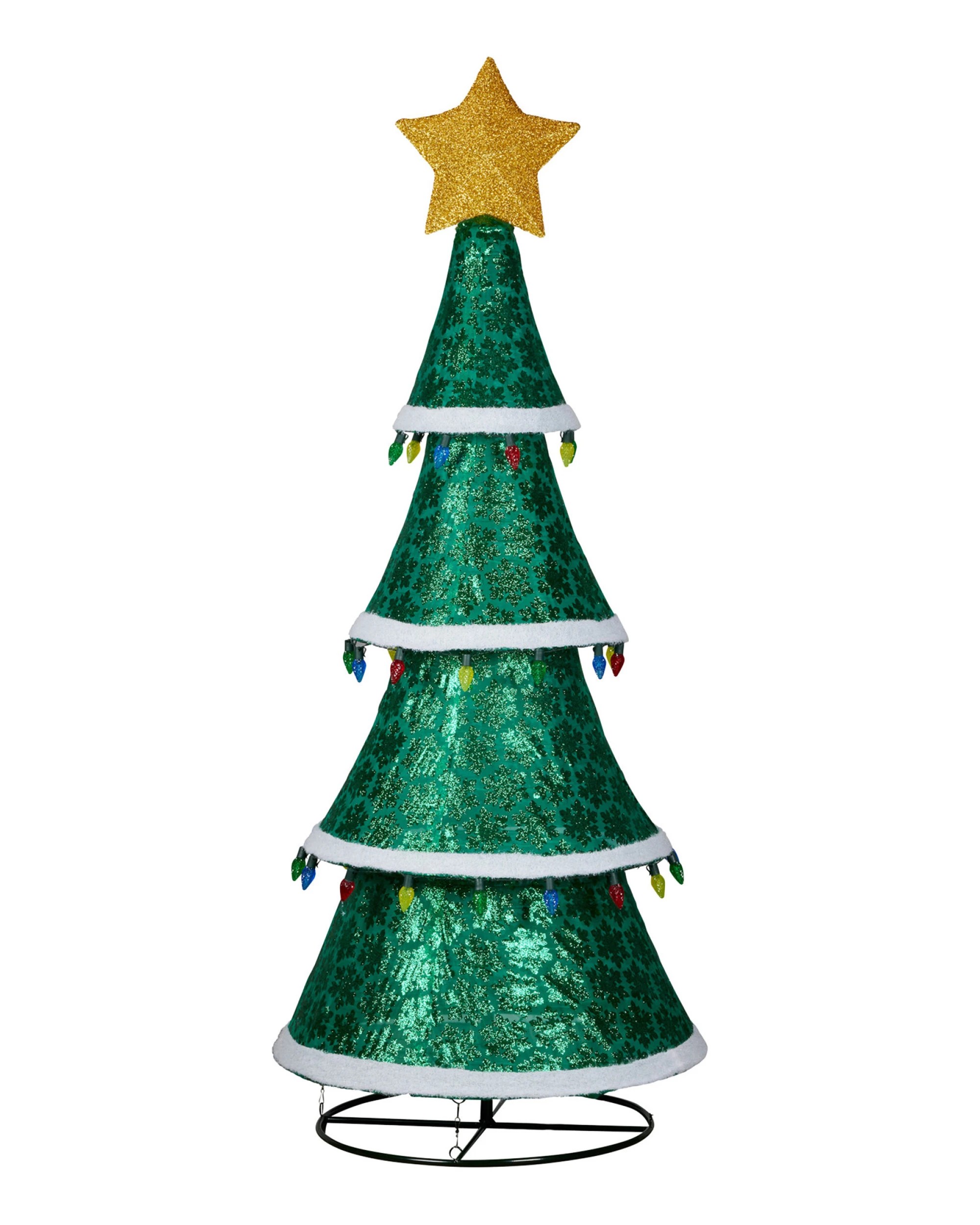 3 Christabelle Large 2m Indoor Outdoor Tiered Christmas Tree With Lights, 3 of 6