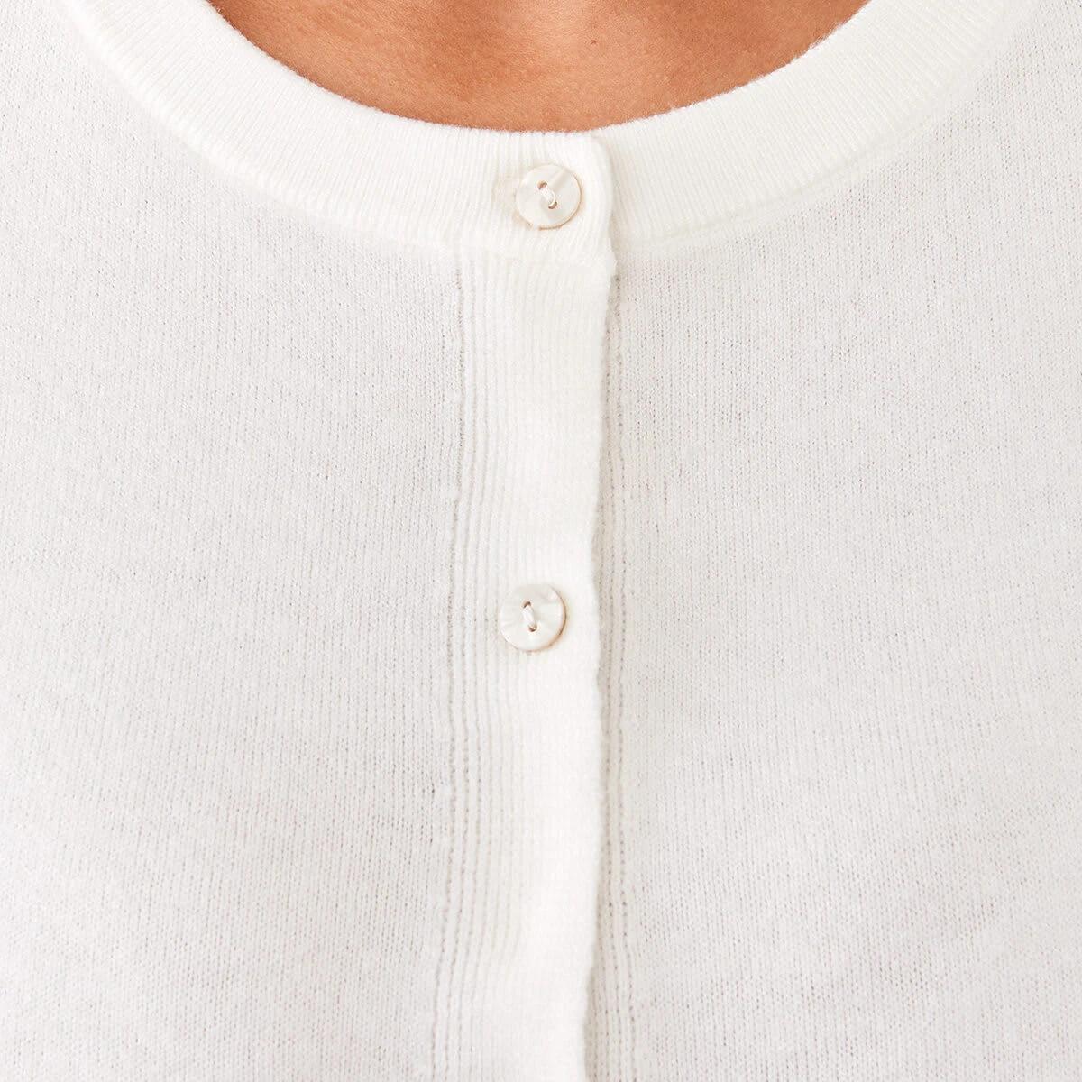 6 Lightweight Crew Neck Cardigan WHITE, 6 of 7