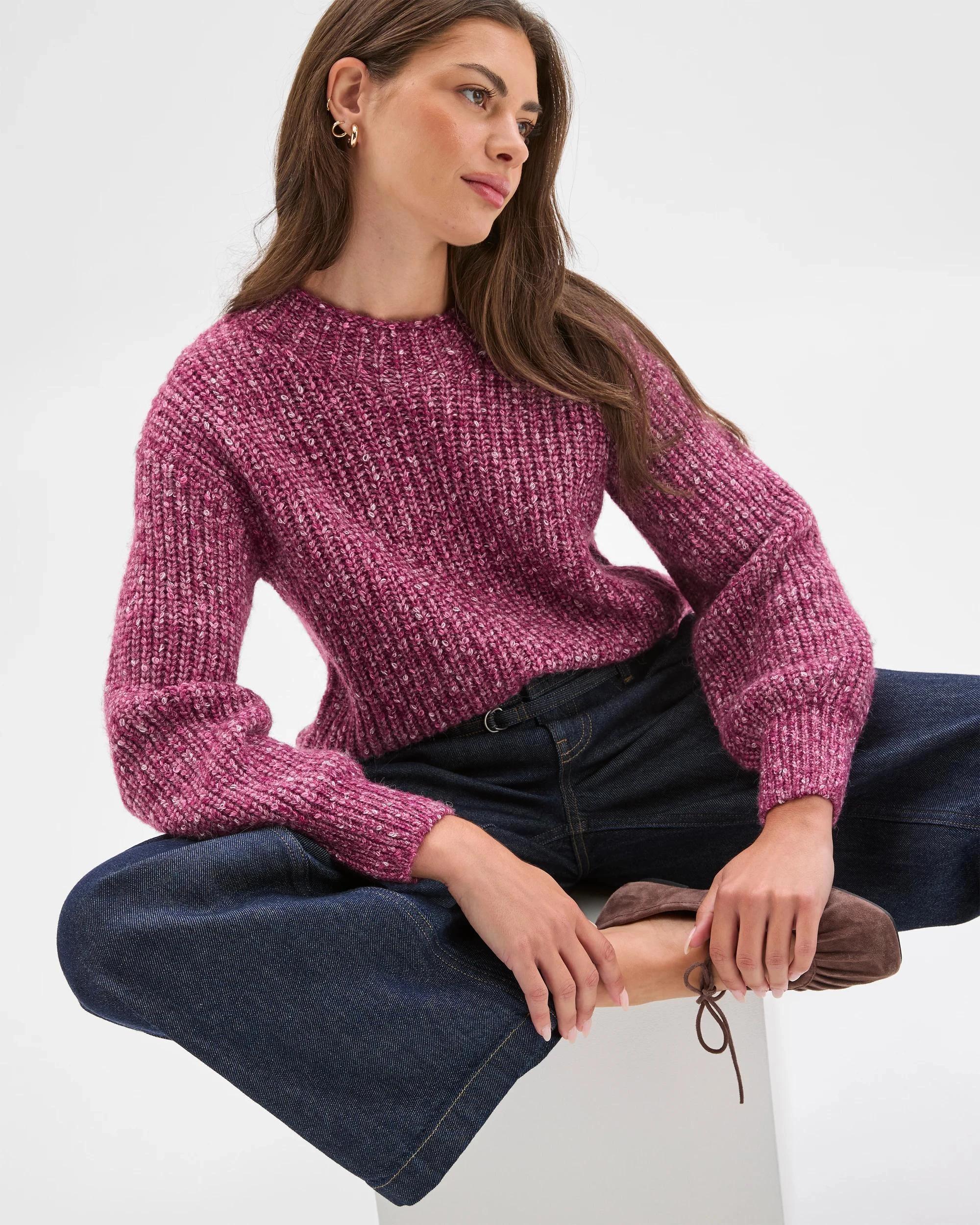 7 Target Petites Petites Twist Yarn High Neck Jumper PLUM TWIST, 7 of 8