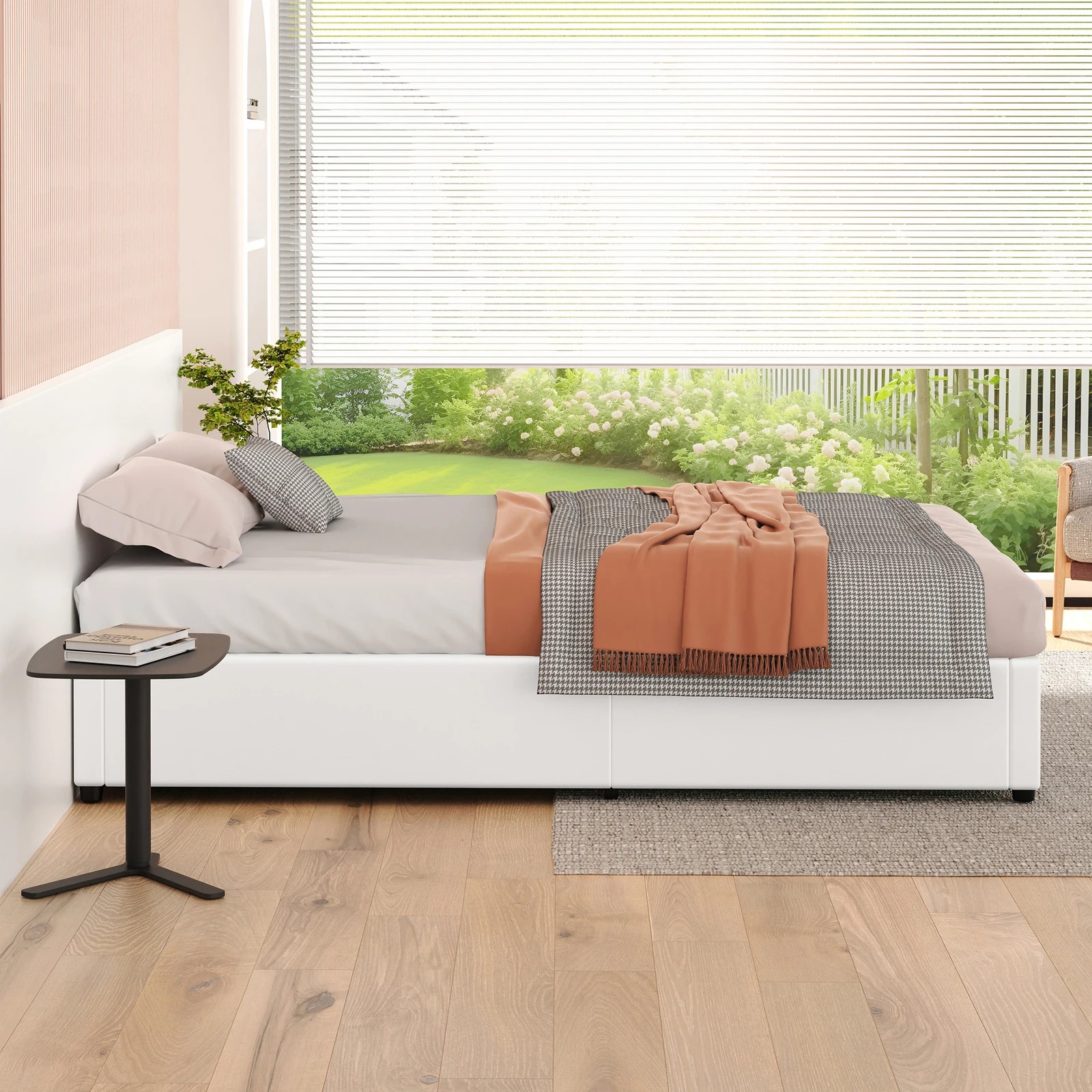 7 Alfordson Bed Frame Queen Size Gas Lift Storage Mattress Base Barlow - White, 7 of 10