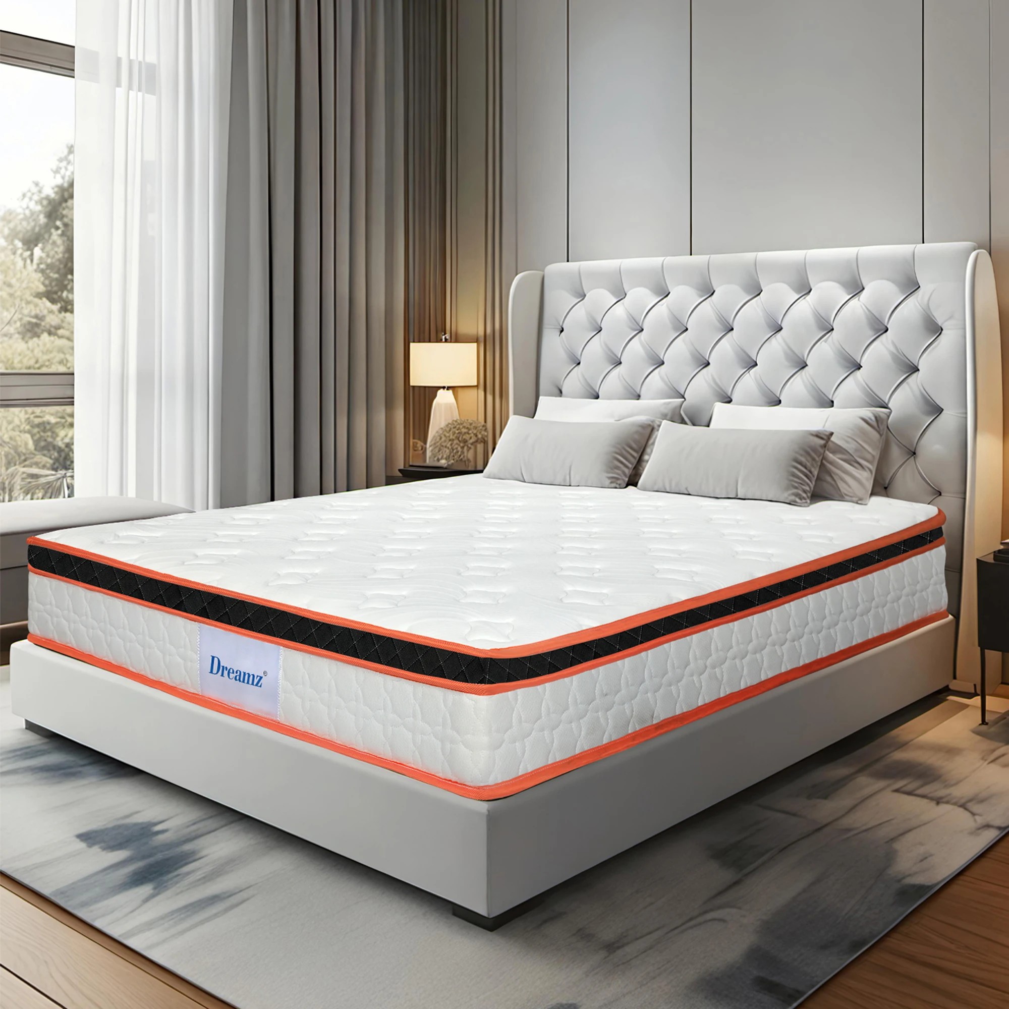 8 Dreamz Spring Mattress 7 Zone Bed Pocket Medium Firm Memory Foam 26cm Queen, 8 of 9