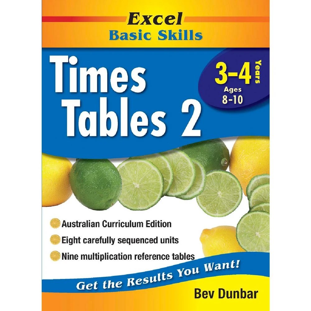 1 Excel Basic Skills: Times Tables Book 2 Year 3-4, 1 of 7