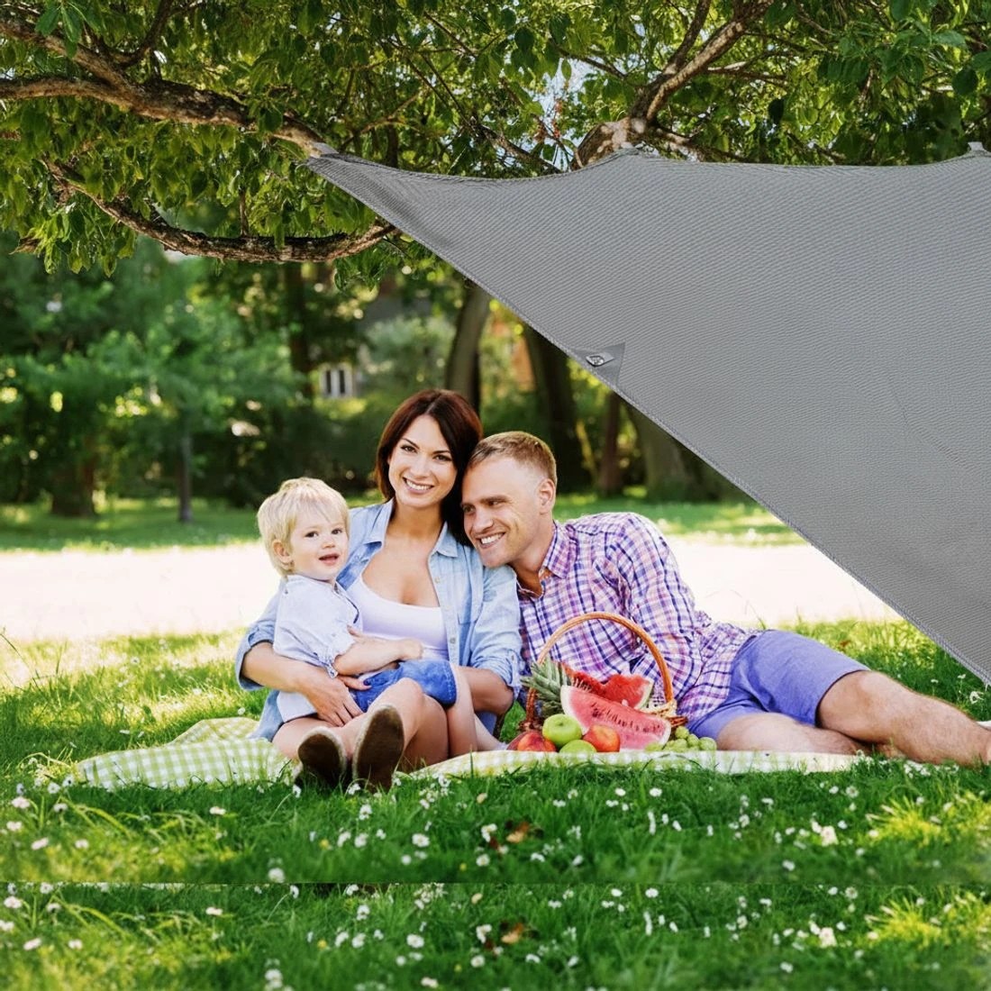 3 Caravan Privacy Screen Roll Out Awning 3.4x1.95M End Wall Side Sun Shade - Grey, 3 of 4