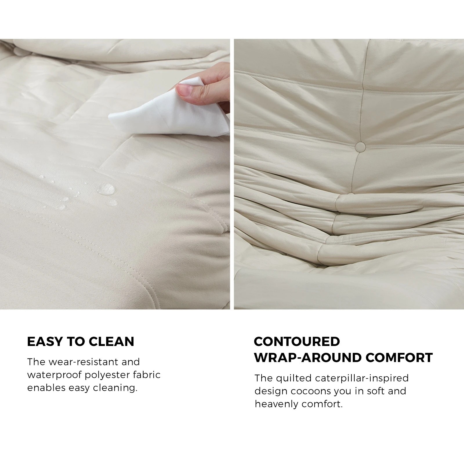 6 Oikiture Floor Sofa Accent Chair Lazy Lounge - Beige, 6 of 9