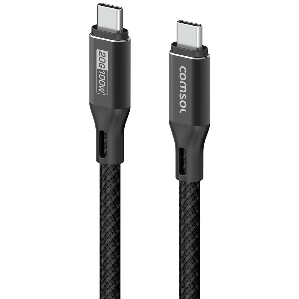 1 Comsol USB-C Cable 20Gbps 2m Black, 1 of 4