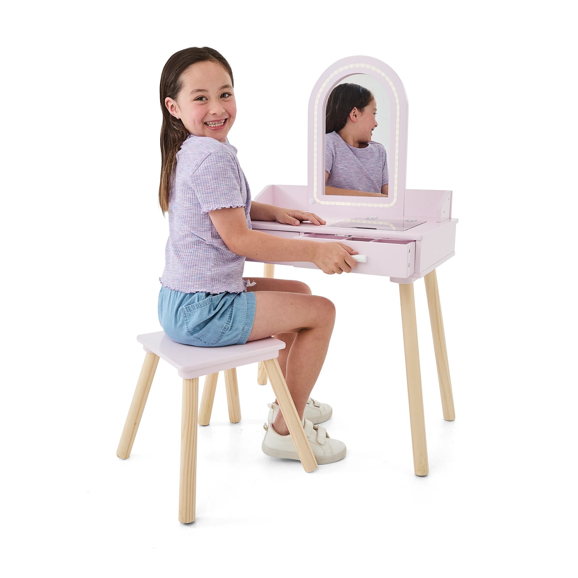 1 Wooden Deluxe Light Up Vanity, 1 of 11