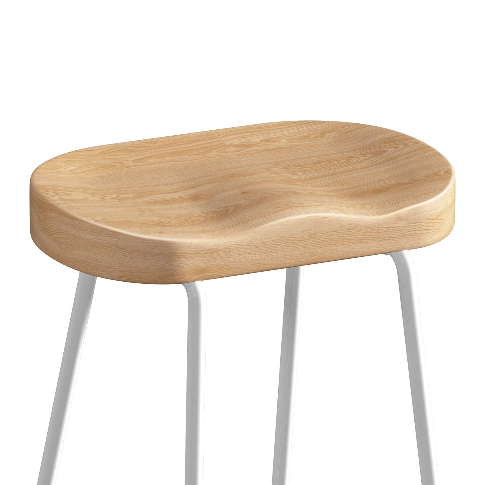 6 Alfordson 2x Bar Stools 75cm Tractor Kitchen Wooden Vintage Retro Chair - Natural, 6 of 10